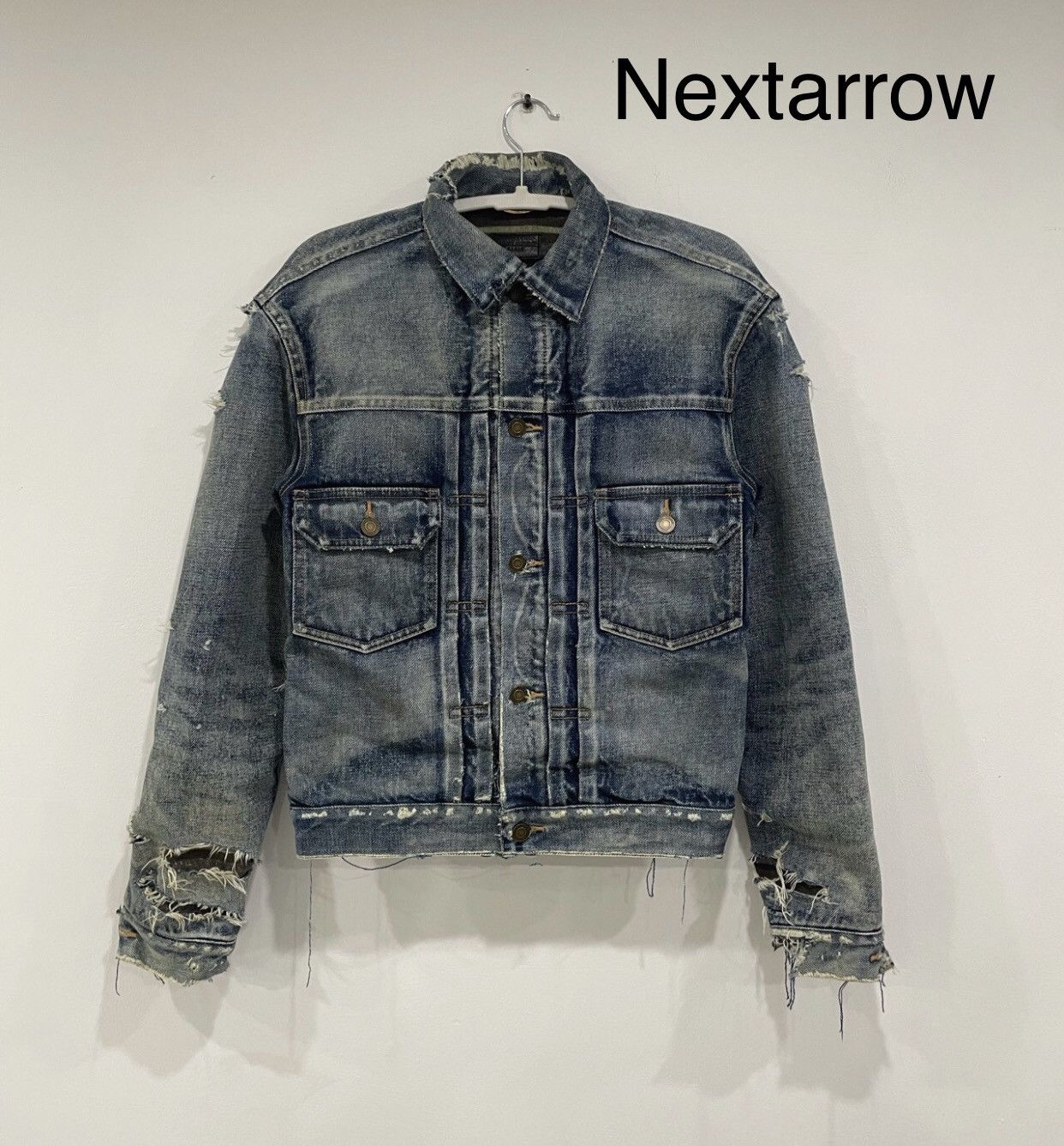 Saint Laurent Paris × Yves Saint Laurent Saint Laurent makes old ripped denim jackets 2409-Nextarrow Size XS / US 0-2 / IT 36-38 - 1 Thumbnail