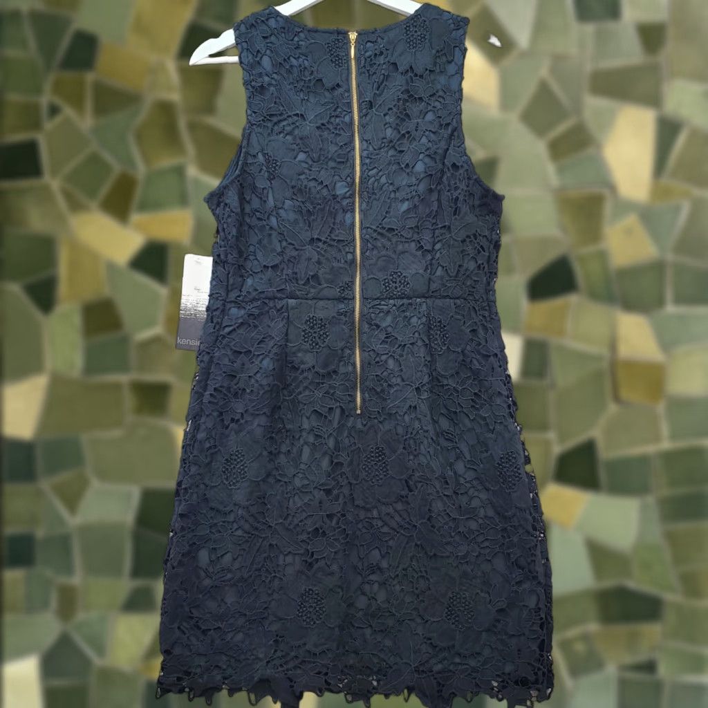 Kensie Womens Black Floral Lace Sleeveless Sheath Dress M Embroidered  Cocktail Dress