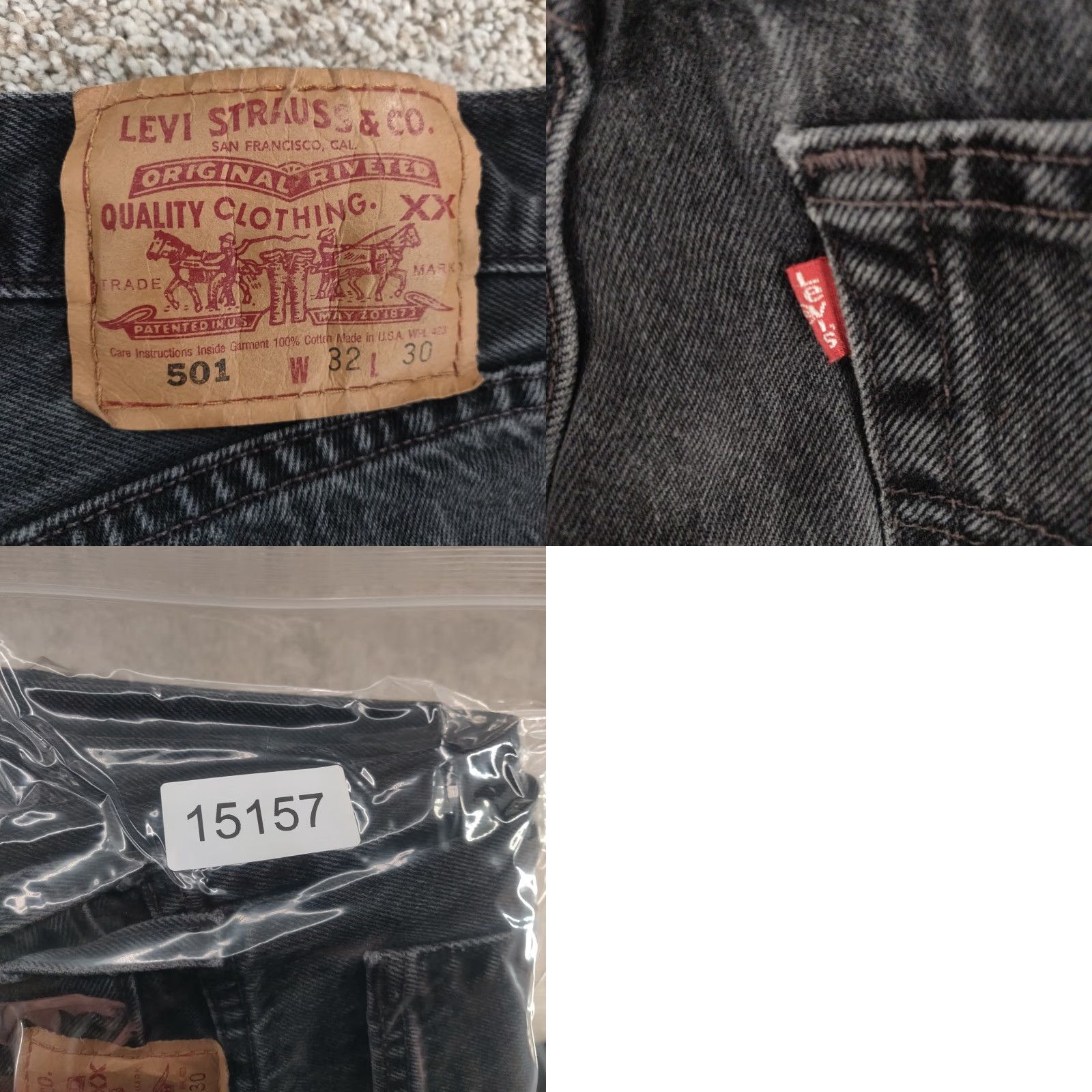 Levi's VINTAGE Levi's 501 Jeans Mens 32x30 Fits 30x30 Faded Black Button Fly USA 90's Size US 32 / EU 48 - 10 Thumbnail