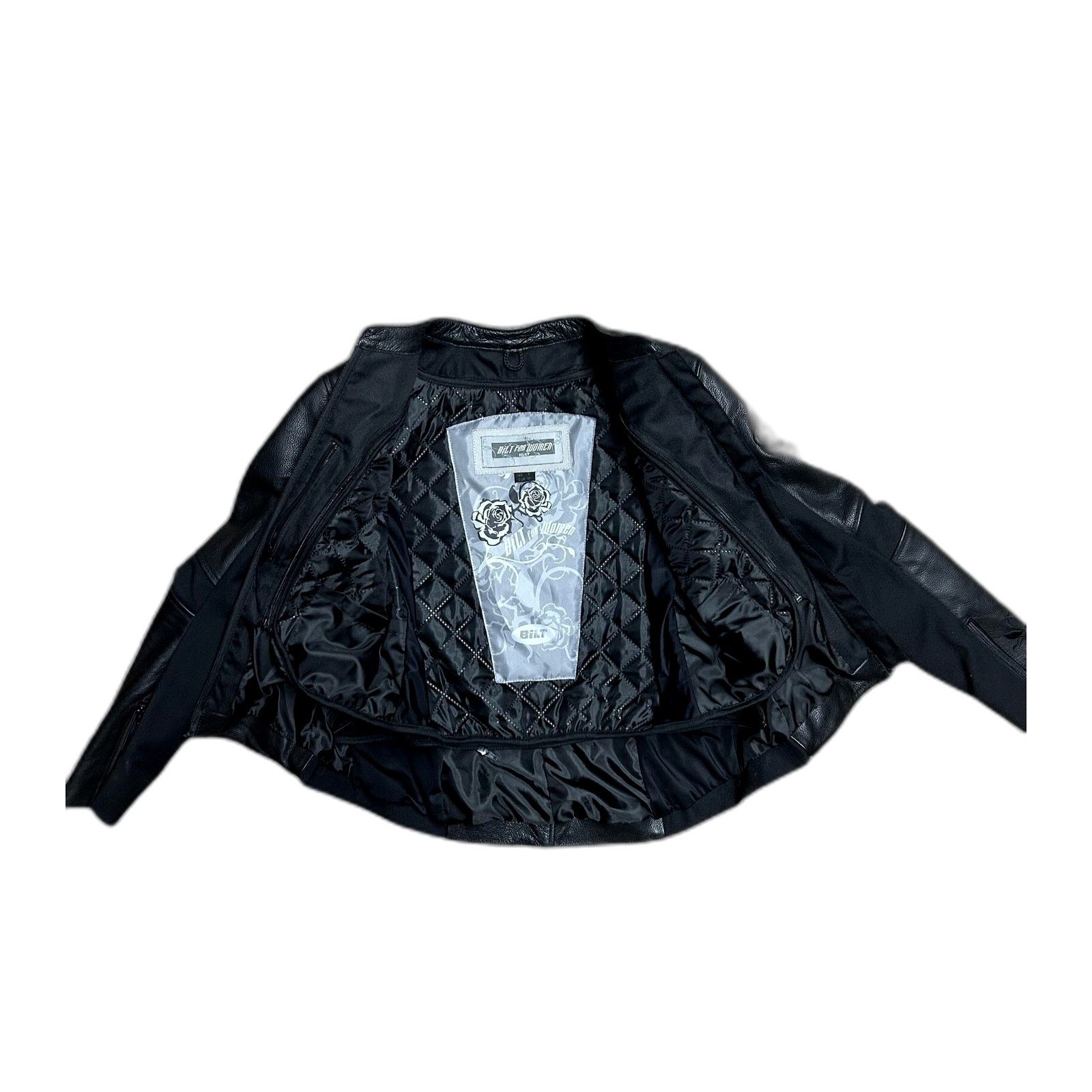Vintage Bilt Women Black Leather Full Zip Embroidered Padded Rose Mo Size US XXS / EU 40 - 2 Thumbnail