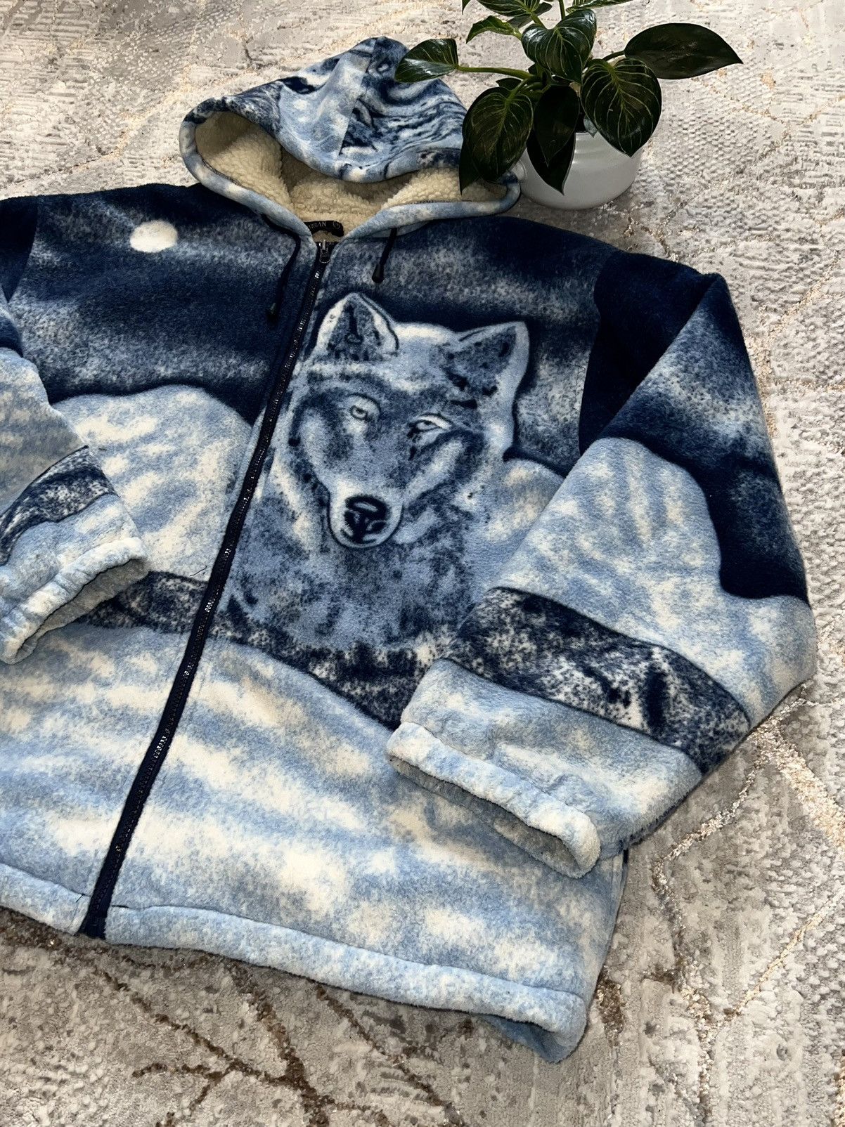Vintage VINTAGE Y2K OVERSIZE RARE SHERPA FLEECE WOLF ANIMAL ANIMALS Size US XL / EU 56 / 4 - 5 Thumbnail