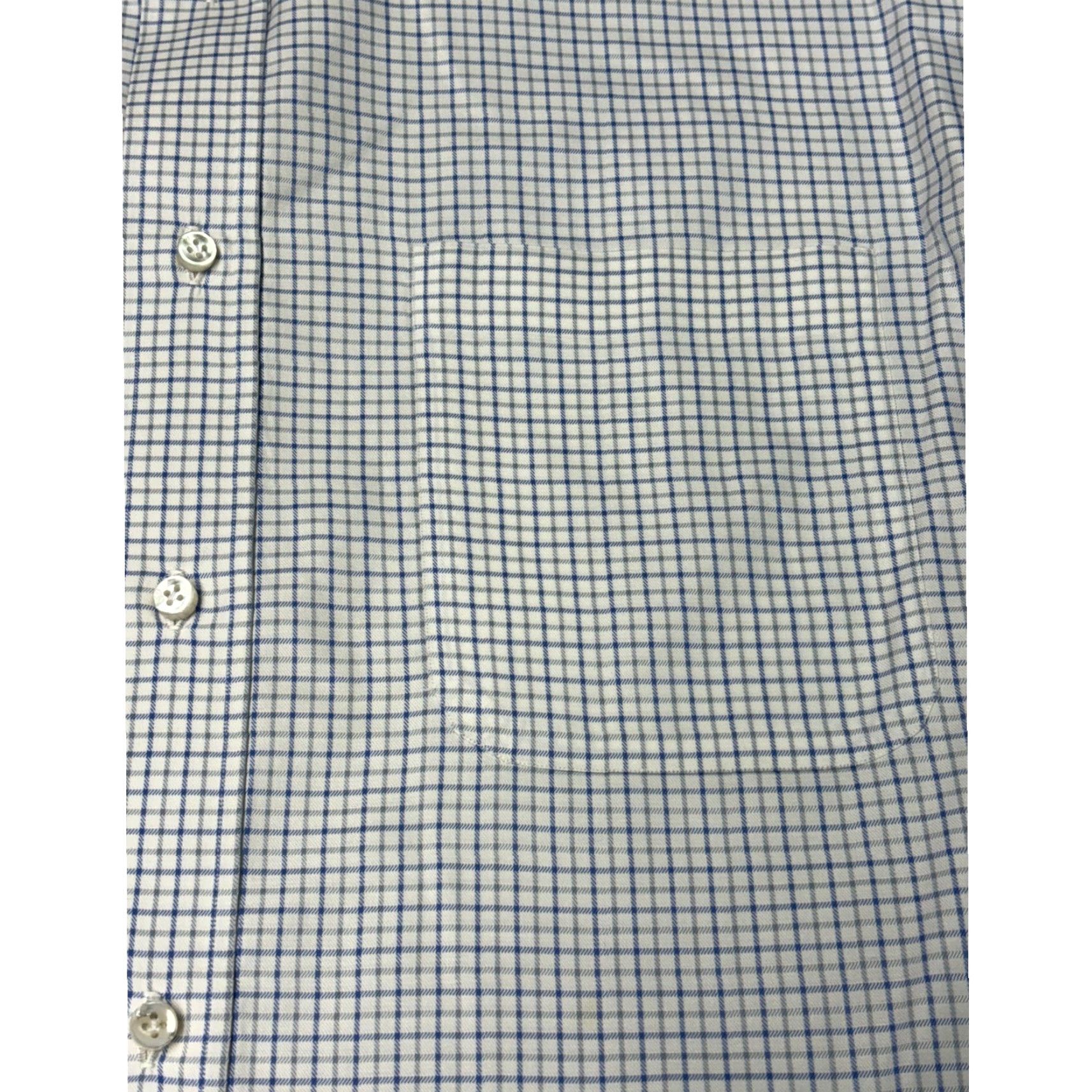 Vintage Luigi Borrelli Napoli Mens Shirt 17.5 44 Blue White Micro Check Made Italy Dress Shirt Classic Fit Size US XXL / EU 58 / 5 - 2 Thumbnail
