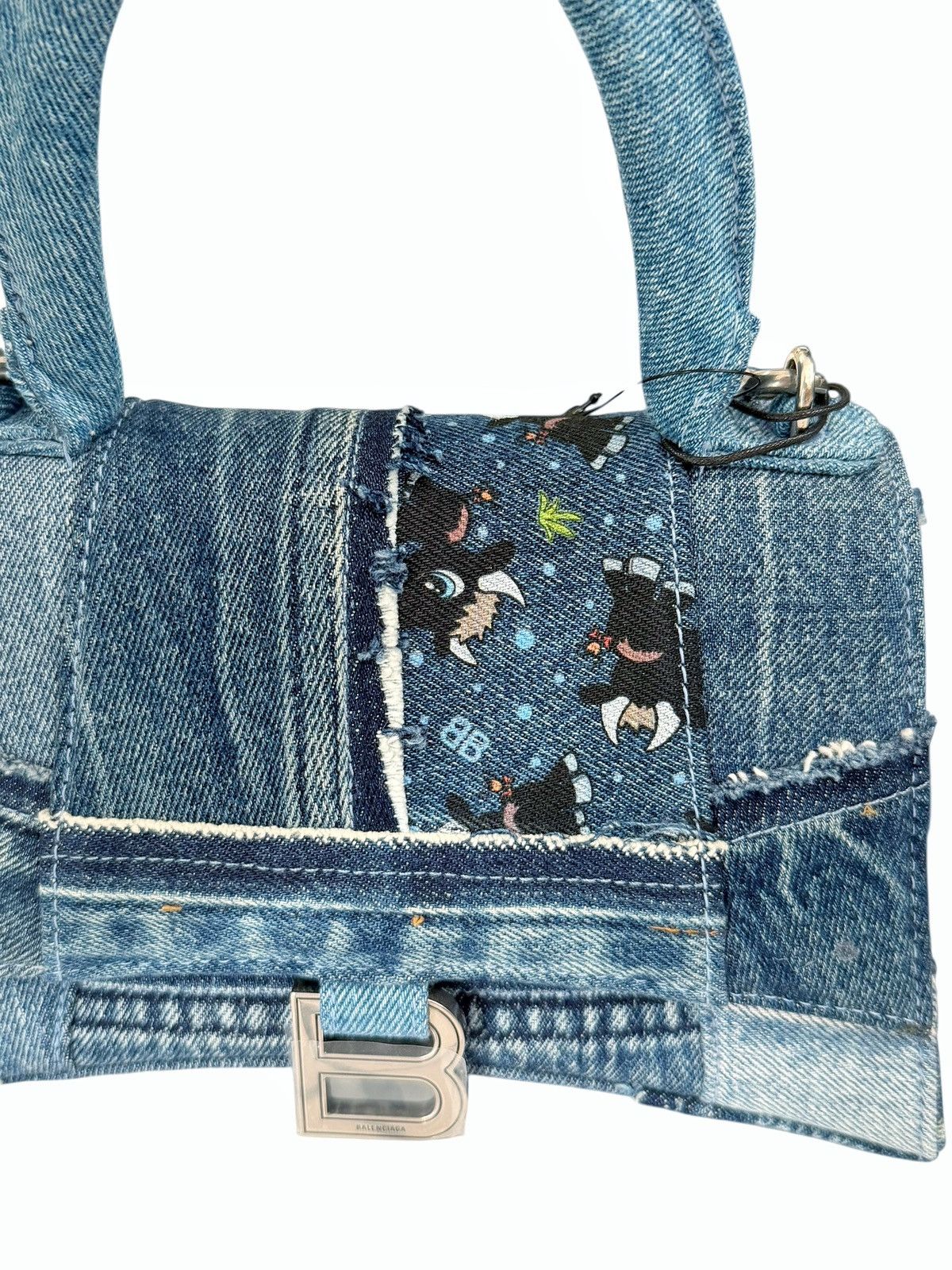 Balenciaga 1/1 Recycle Patchwork Denim Goat Hourglass Bag Size ONE SIZE - 2 Thumbnail
