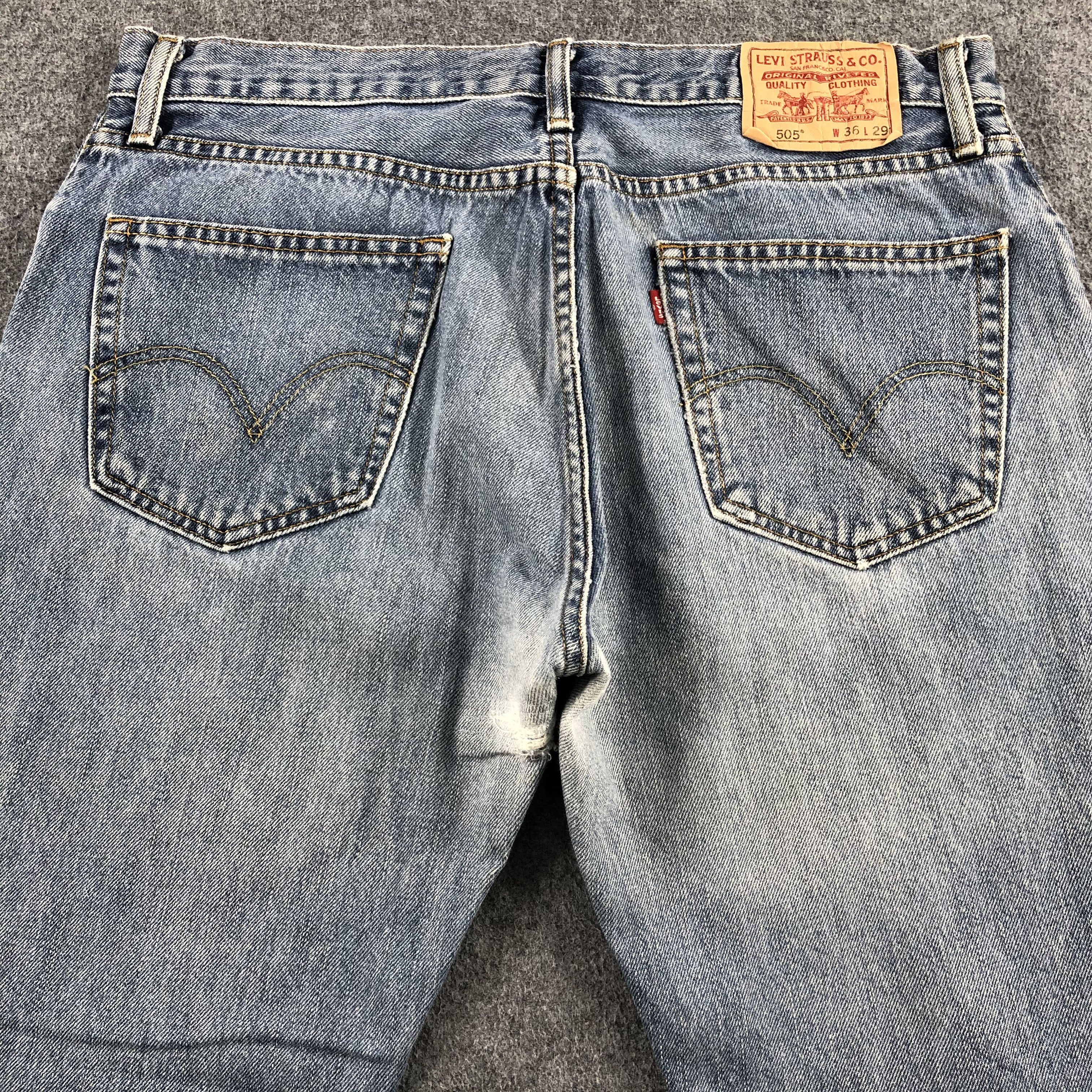 Levi's Vintage Blue Wash Levis 505 Jeans-J1587 Size US 36 / EU 52 - 4 Thumbnail