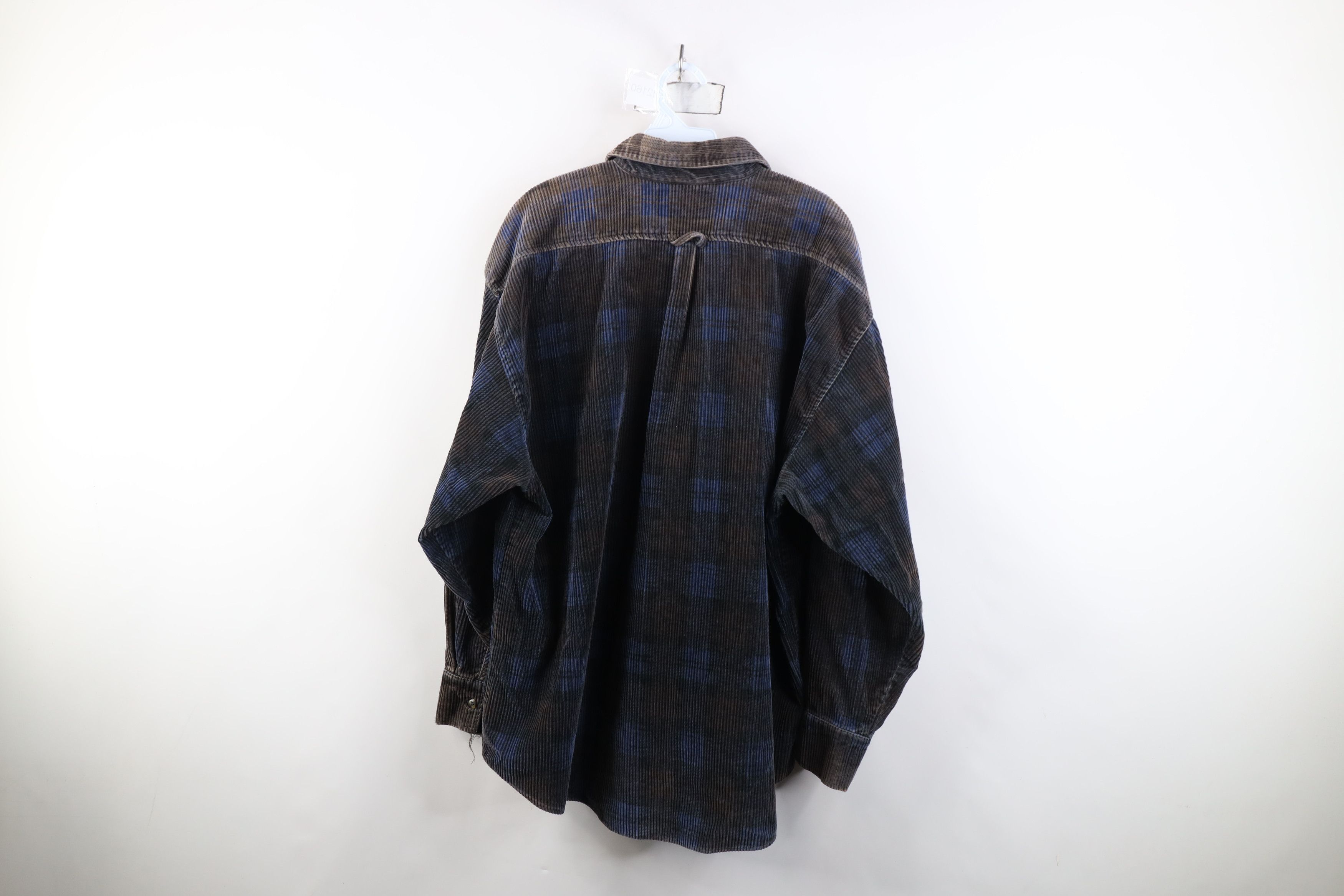 Vintage Vintage 90s Streetwear Heavy Corduroy Button Shirt Plaid Size US L / EU 52-54 / 3 - 13 Thumbnail