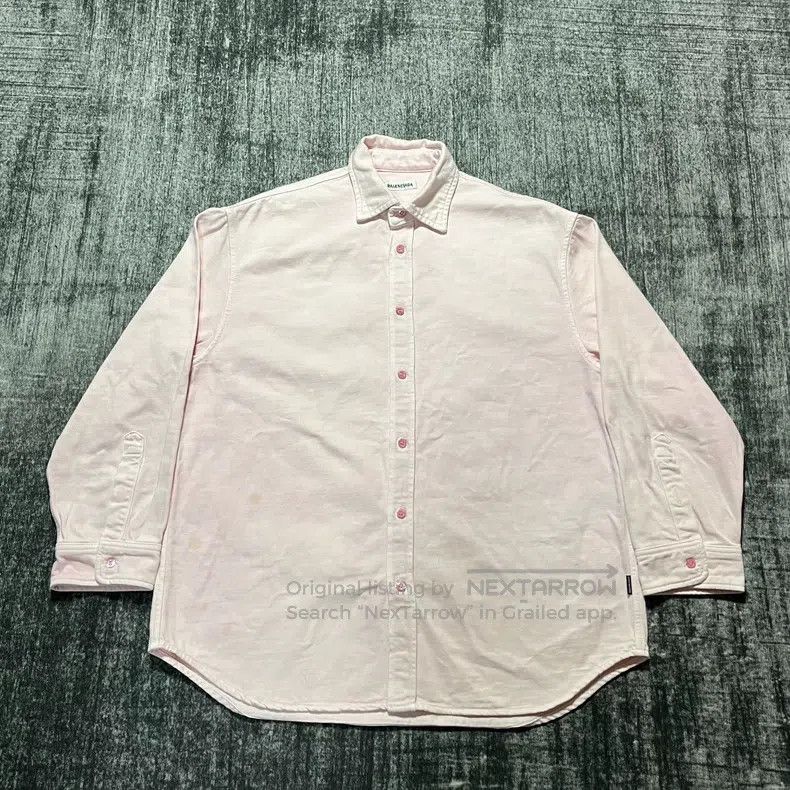 Balenciaga Balenciaga Back Large Logo Light Pink Denim Jacket Size XS / US 0-2 / IT 36-38 - 2 Thumbnail