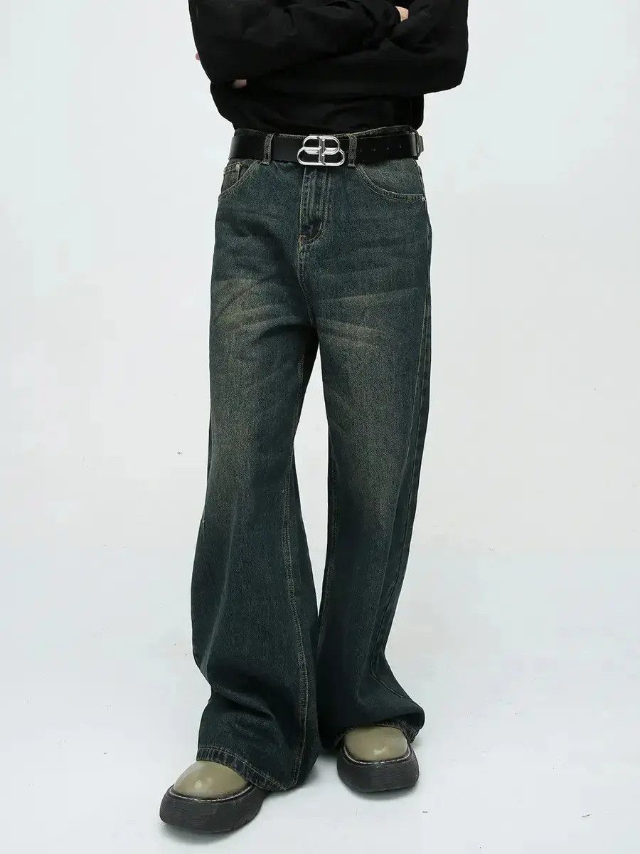 Japanese Brand Retro loose straight leg high street jeans Size US 32 / EU 48 - 1 Thumbnail