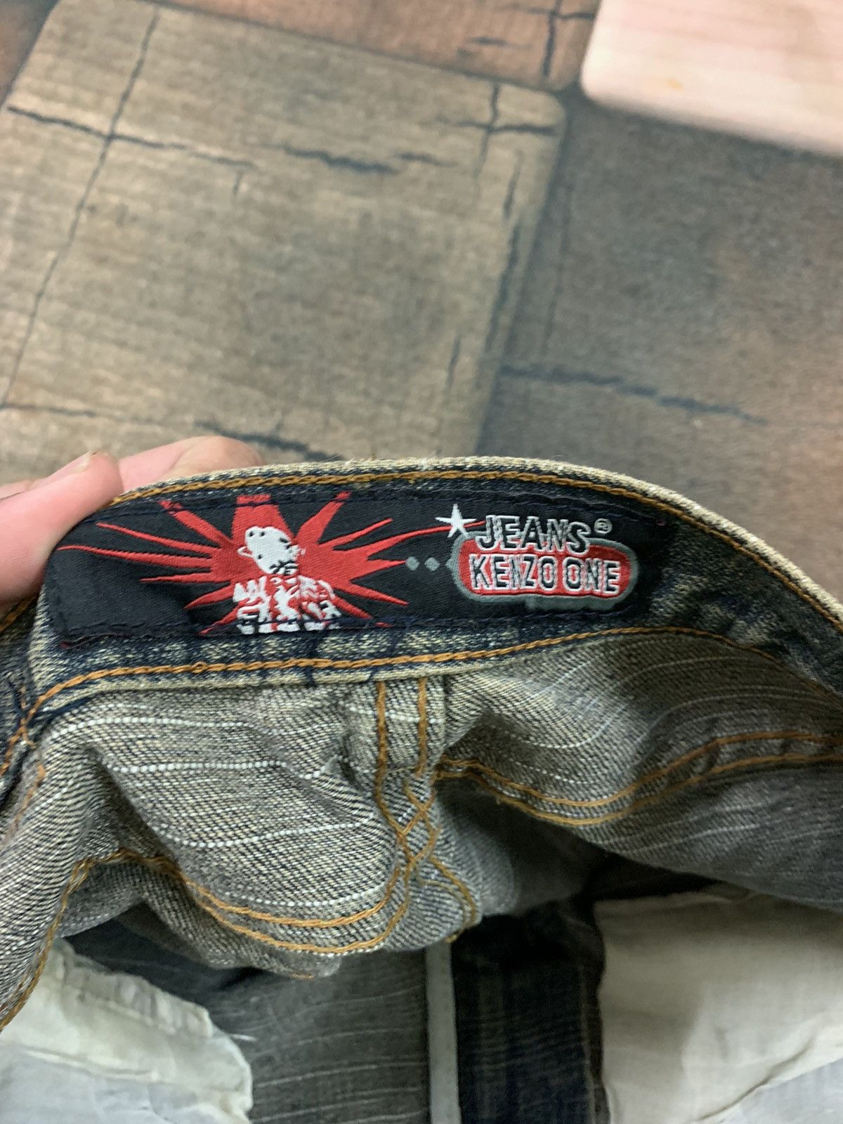 If Six Was Nine FLARED RUSTY WASH jeans with claw mark faded design Size US 29 - 5 Thumbnail