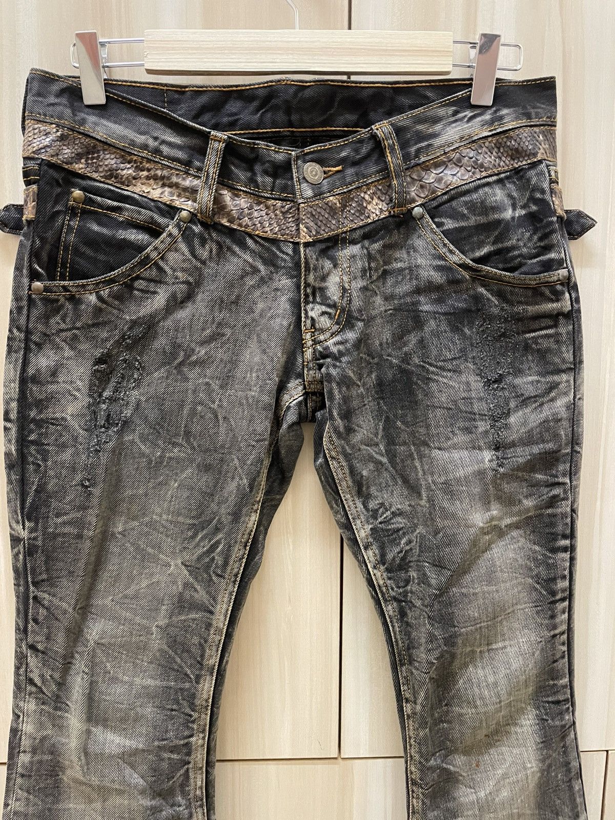 Tornado Mart Tornado Mart Phyton Skin Flare Jeans Size 31" - 3 Thumbnail