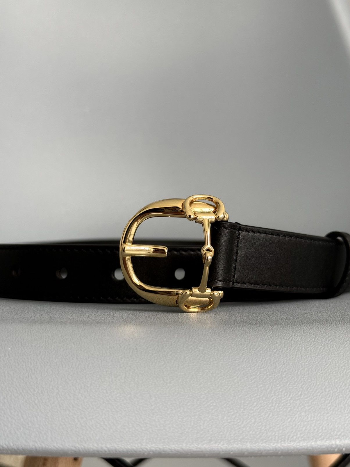 Gucci Gucci Horsebit Belt Calfskin Leather Gold Buckle Size ONE SIZE - 7 Thumbnail