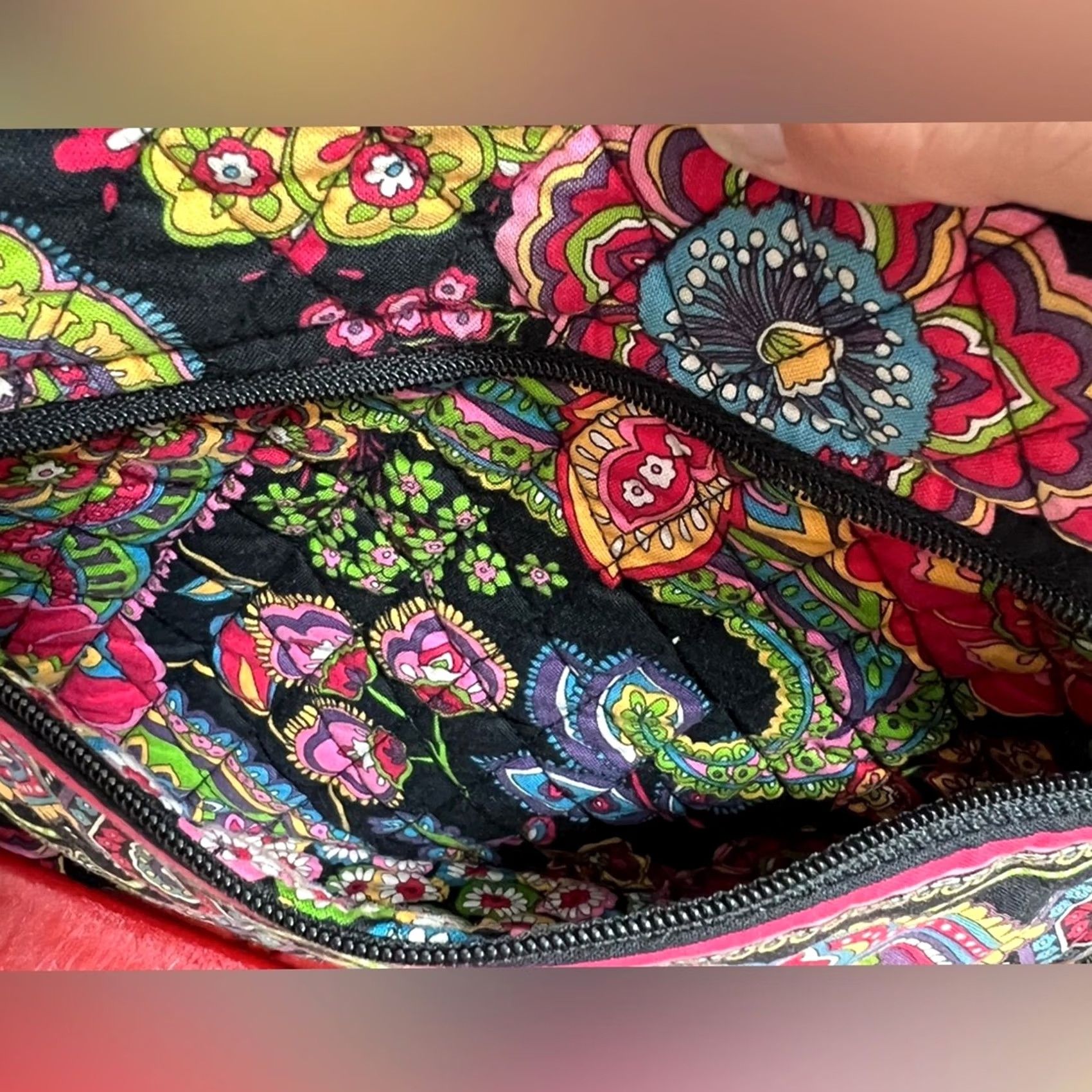 Vera Bradley Vera Bradley Purse Crossbody Retired Symphony In Hue Paisley Black Cotton Women's Size ONE SIZE - 7 Thumbnail