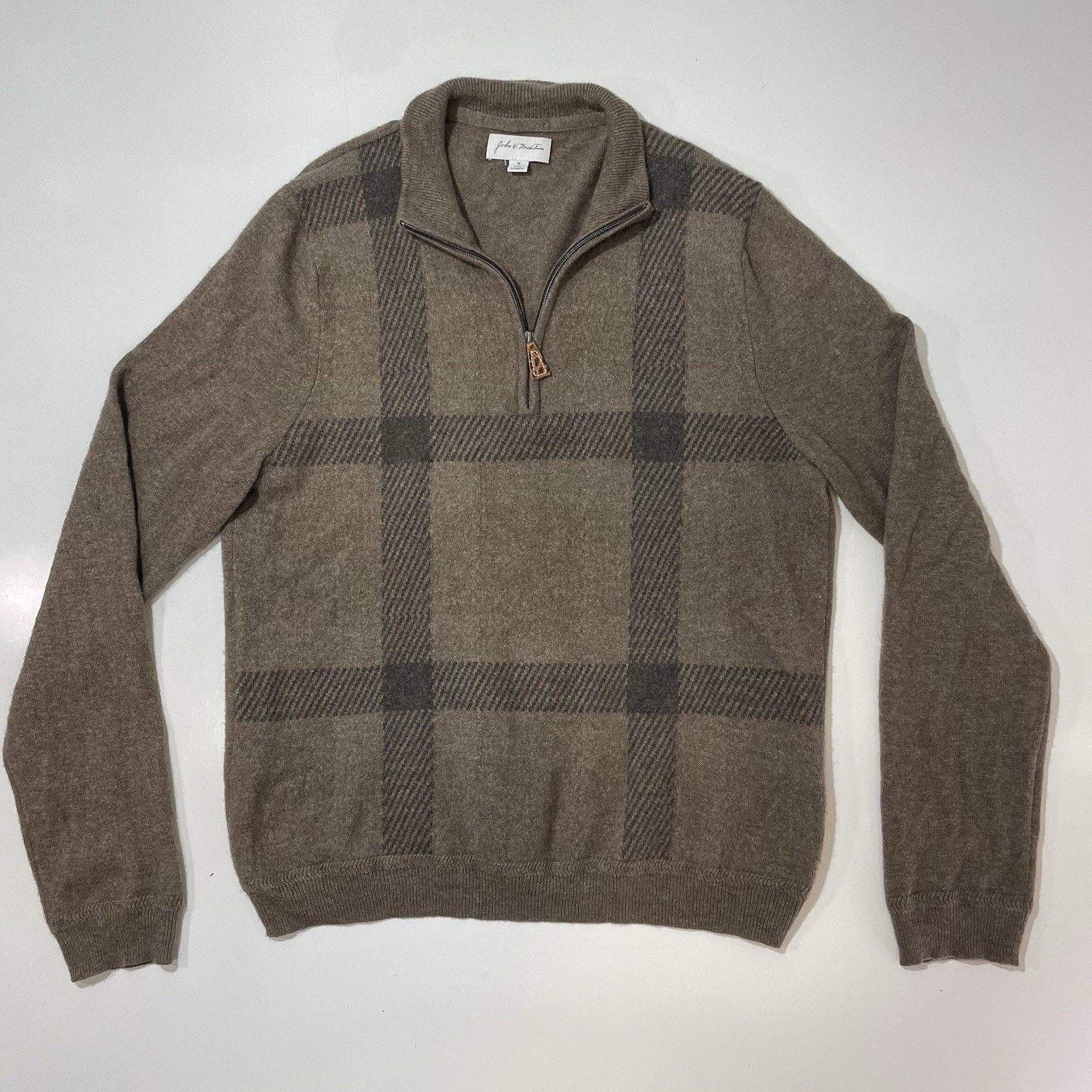 Nordstrom John W Nordstrom Sweater Men’s Pullover Cashmere Plaid 1/4 M Size US M / EU 48-50 / 2 - 1 Thumbnail