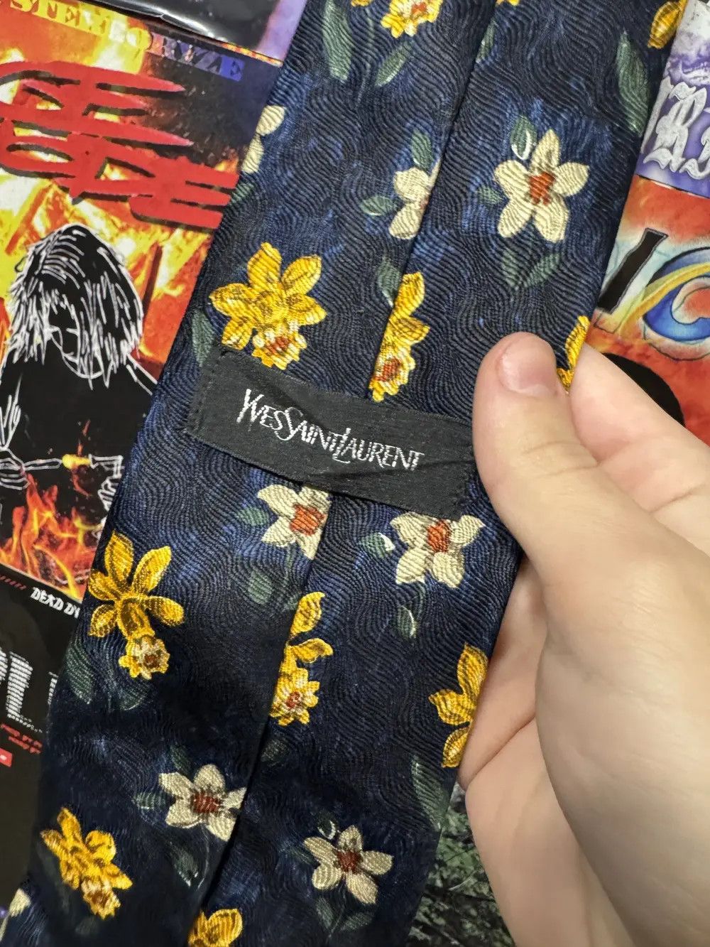 Yves Saint Laurent Yves Saint Laurent YSL Floral Silk Tie Size ONE SIZE - 2 Thumbnail