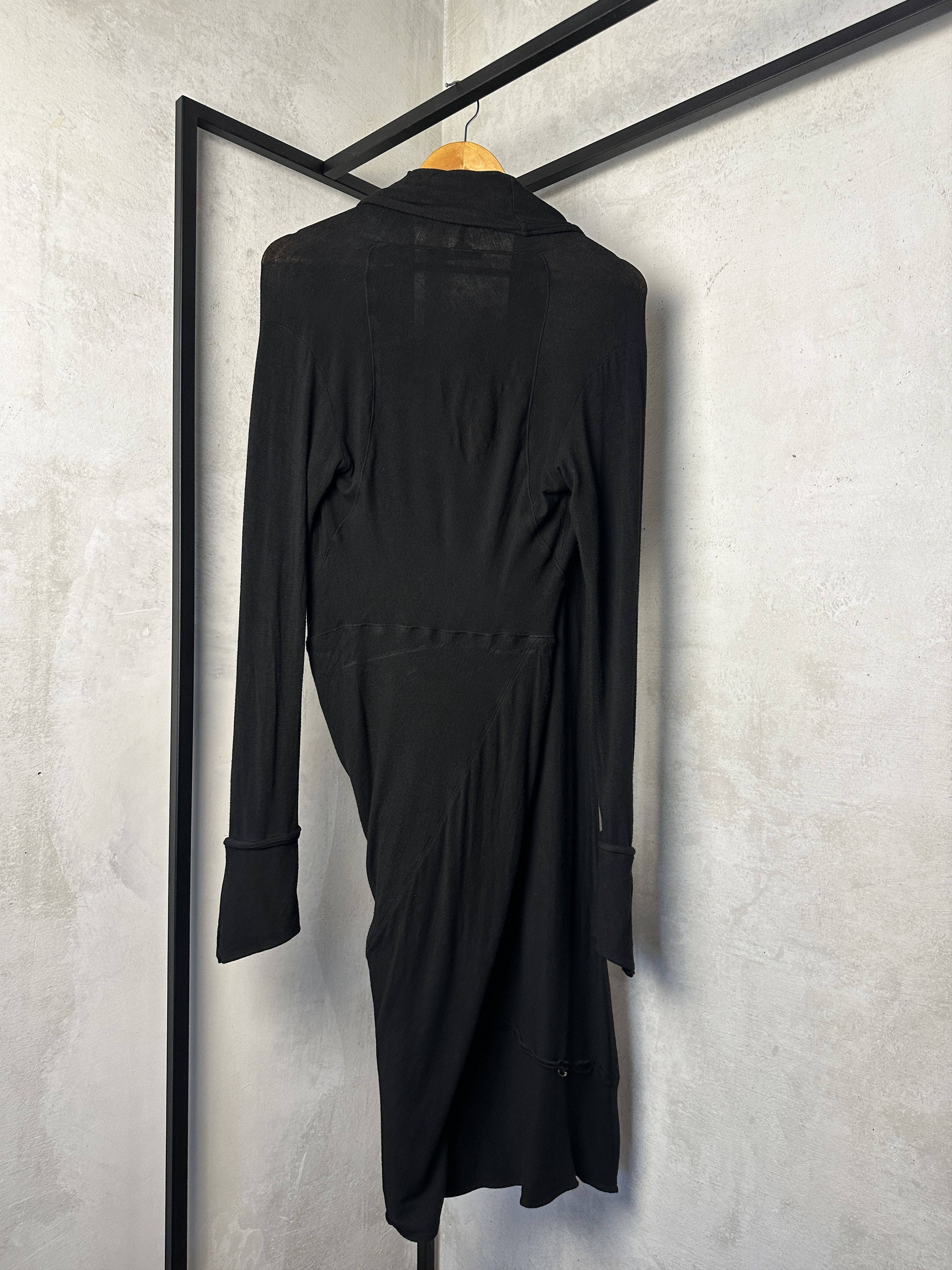 DKNY Donna Karan Asymmetrical V-Neck Black Dress Size S / US 4 / IT 40 - 8 Thumbnail