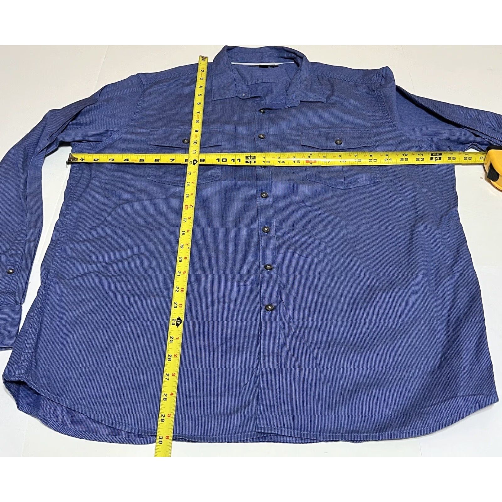 Marcs Marc Anthony Shirt Mens XXL Button-Up Blue Long Sleeve Stretch Slim Fit Collared Woven Cotton Blend Size US XXL / EU 58 / 5 - 4 Thumbnail