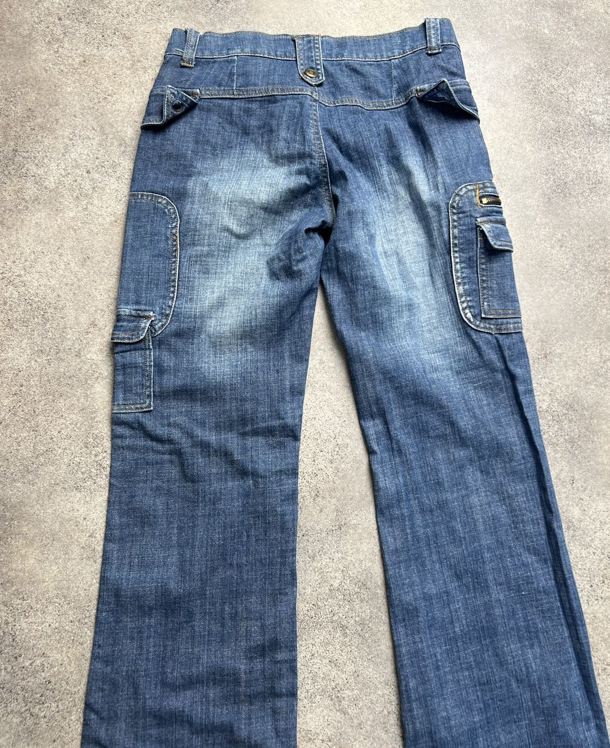 Japanese Brand × Vintage Vintage Japanese flare cargo denim jeans Size 28" / US 6 / IT 42 - 7 Thumbnail