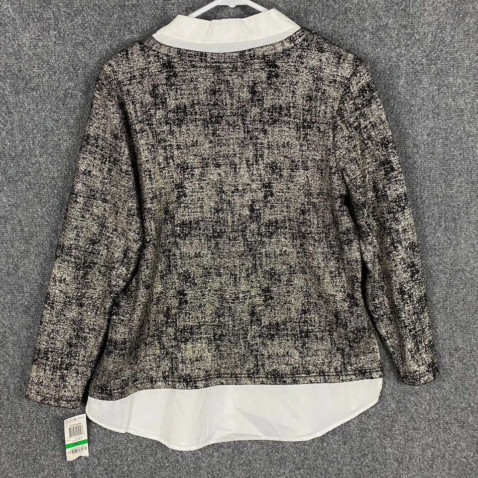 Style & Co Style & Co Top Petite Large PL Women's Long Sleeve Polyester Size L / US 10 / IT 46 - 8 Thumbnail
