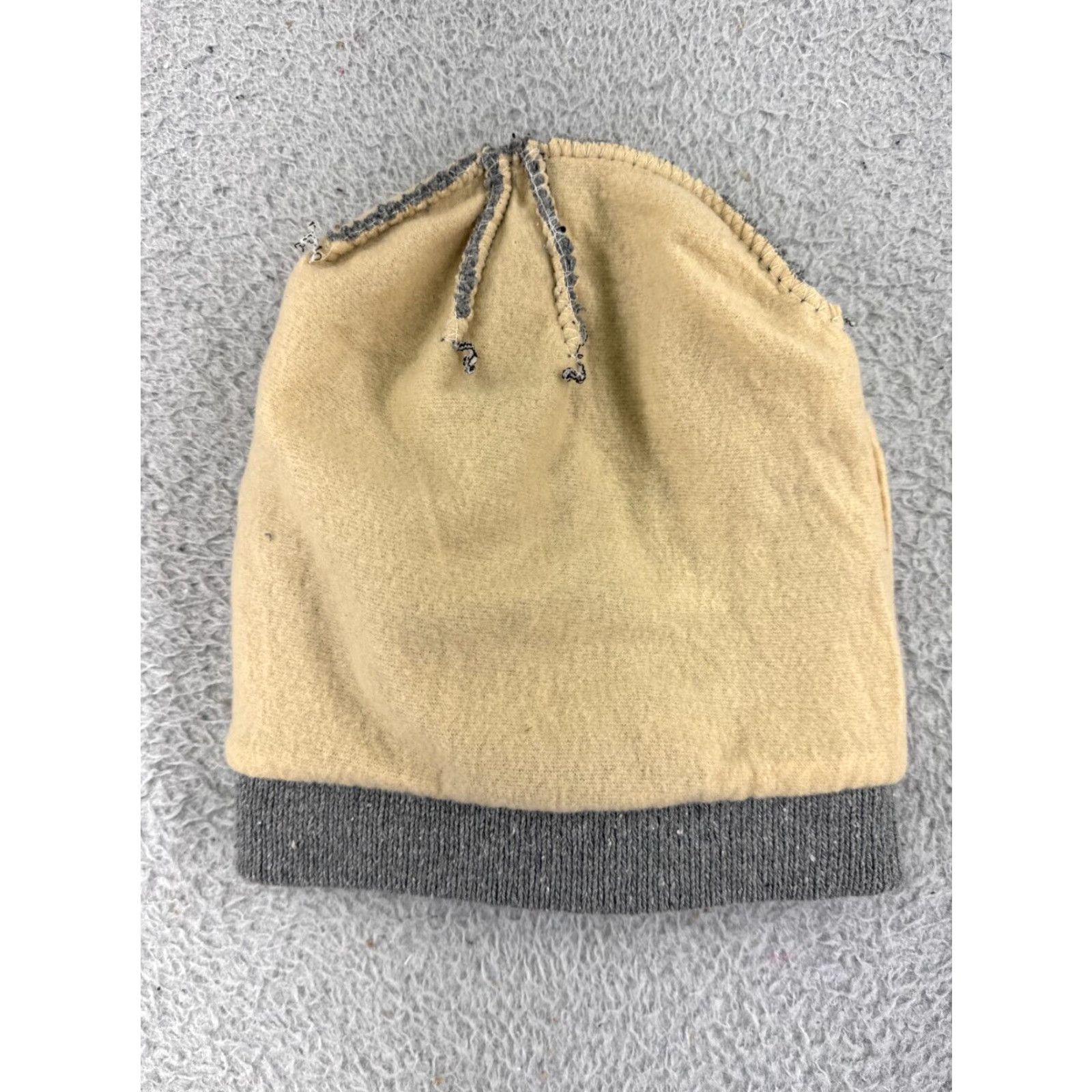 Vintage Beanie Hat Adult One Size Gray Knit Adjustable Lined Logo Ski Mens Size ONE SIZE - 4 Thumbnail