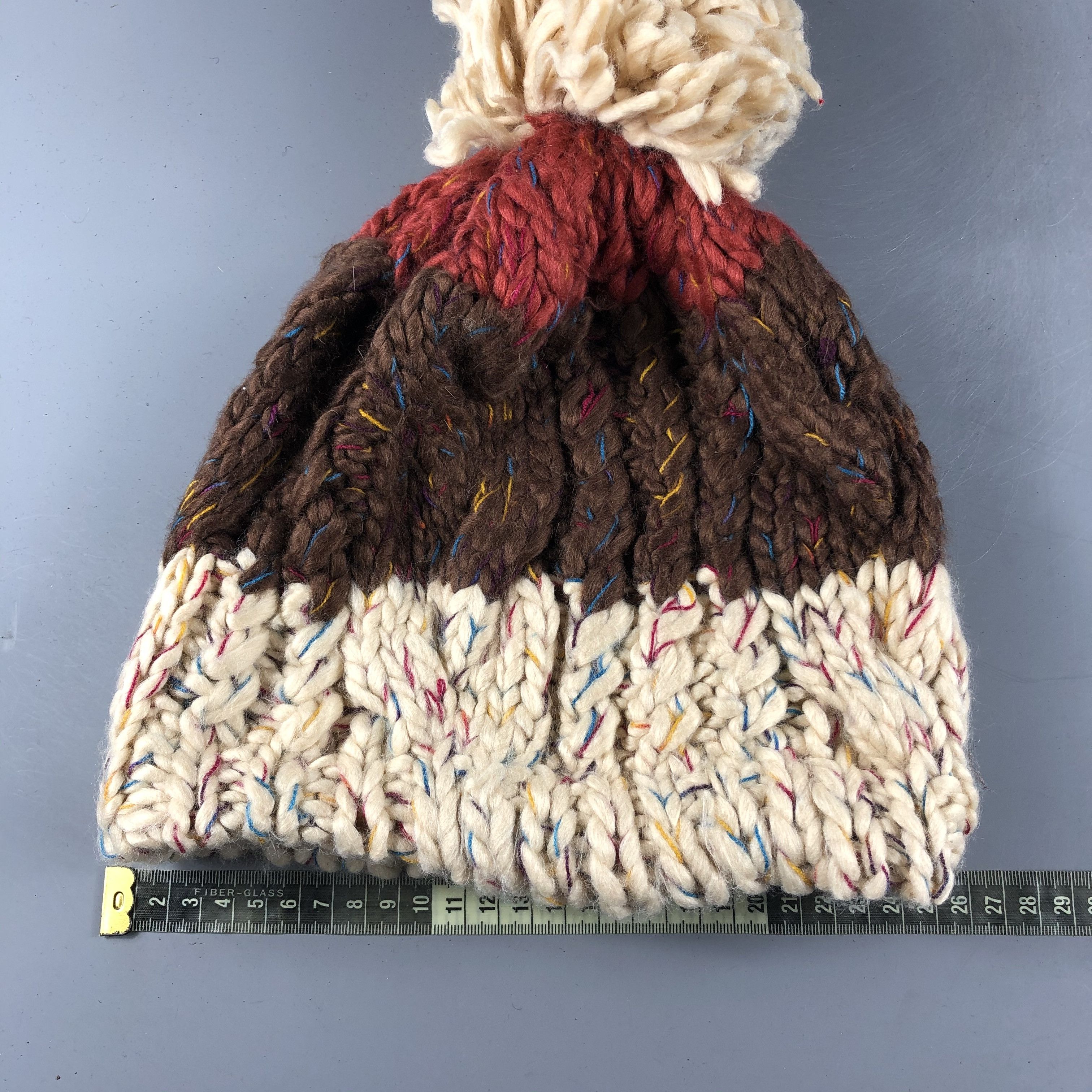Vintage Crachet By Gabin Handmade Beanie Snow Hat Snow Cap -D095 Size ONE SIZE - 3 Thumbnail