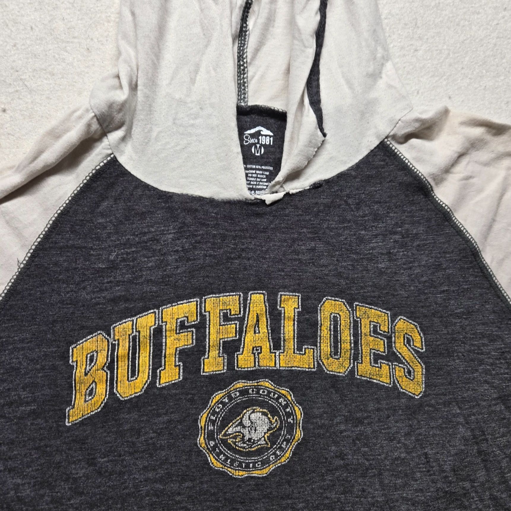 Vintage Floyd VA Buffalo Jacket Hoodie Lightweight Women M Medium White Shirt Size M / US 6-8 / IT 42-44 - 2 Thumbnail