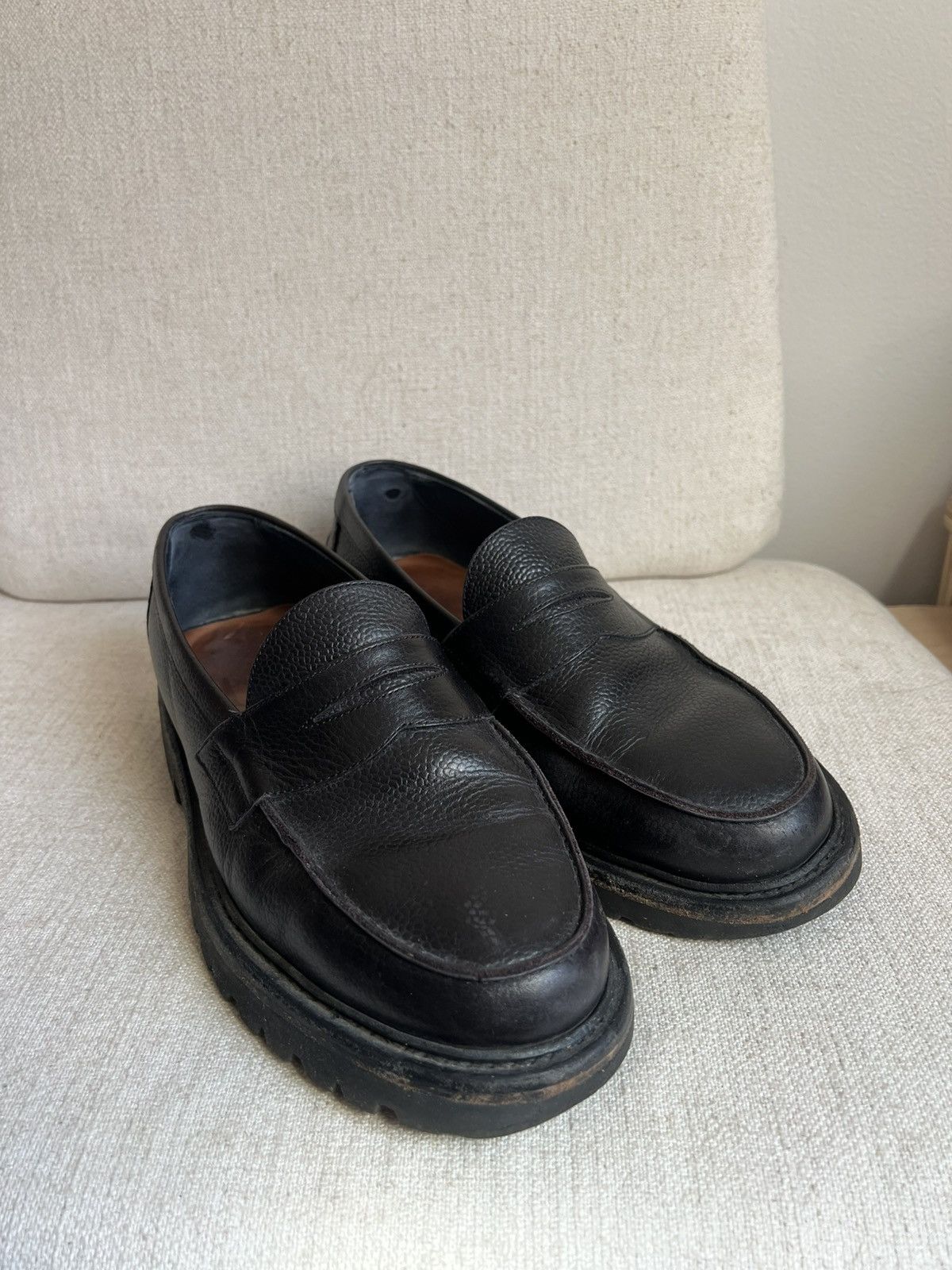 Blackstock & Weber Blackstock & Webber Black Penny Ellis Vibram Lug Sole Loafer Size US 8 / EU 41 - 4 Thumbnail