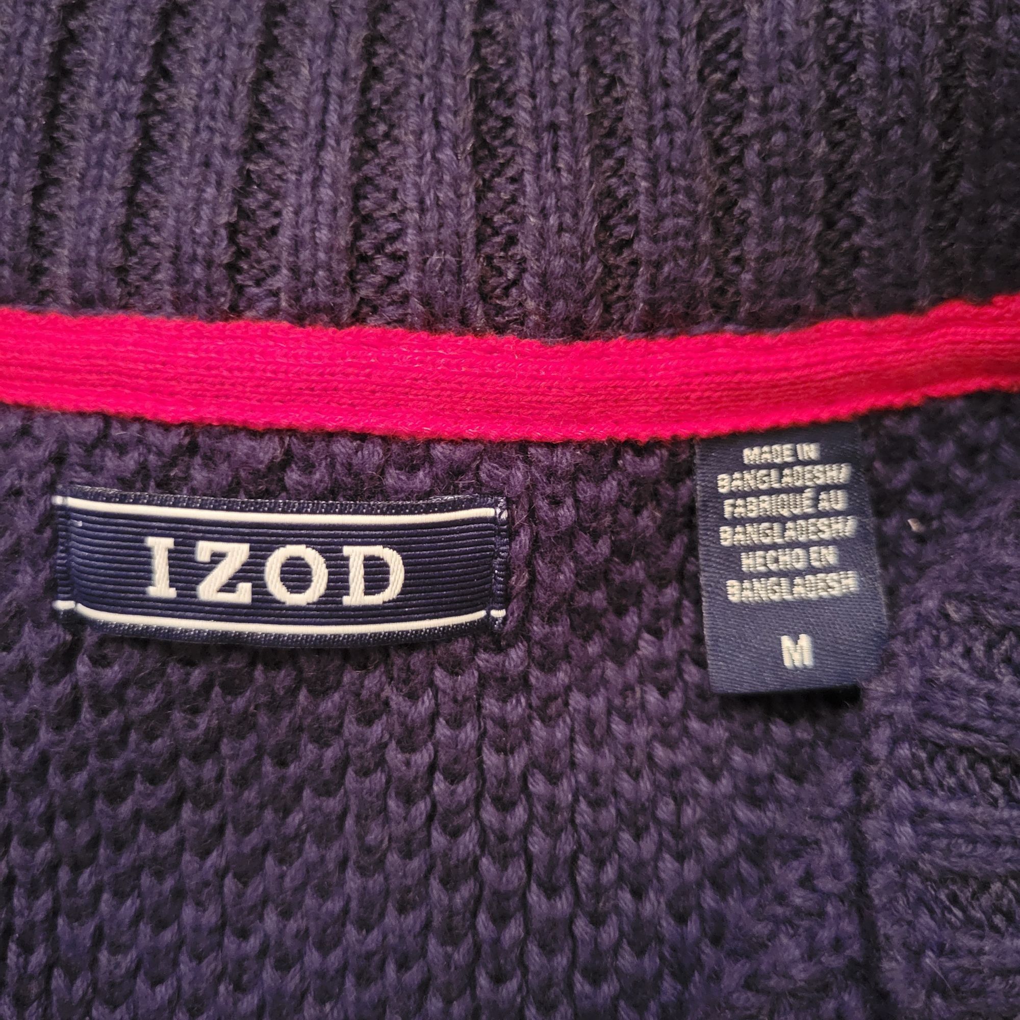 Izod Izod Fair Isle Quarter Zip Sweater M Classic Fit Blue Red Ho Size US M / EU 48-50 / 2 - 3 Thumbnail