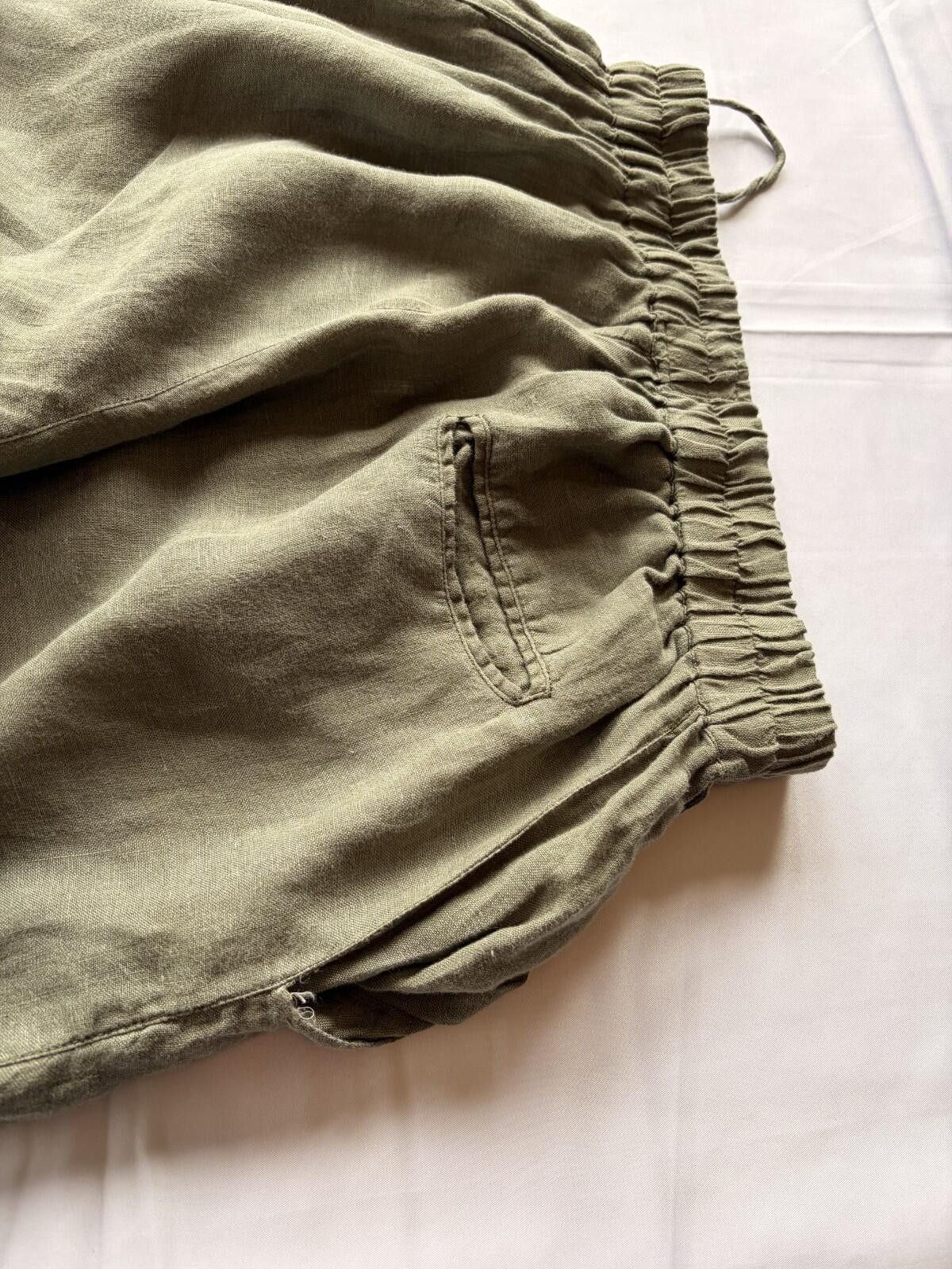 Other Ripa Ripa Green Linen Pants - Size M - Anacapri - Altered Size US 32 / EU 48 - 3 Thumbnail