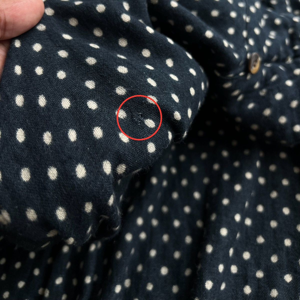 45rpm × Japanese Brand 45RPM POLKA-DOT INDIGO DRESS SHIRT Size M / US 6-8 / IT 42-44 - 6 Thumbnail