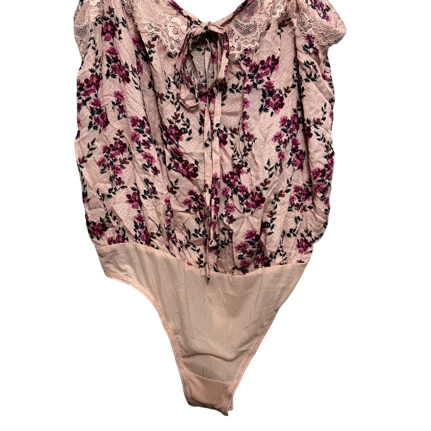 Free People Free People Take It Away Bodysuit Ruffle Pink Floral W S NWT Size S / US 4 / IT 40 - 4 Thumbnail