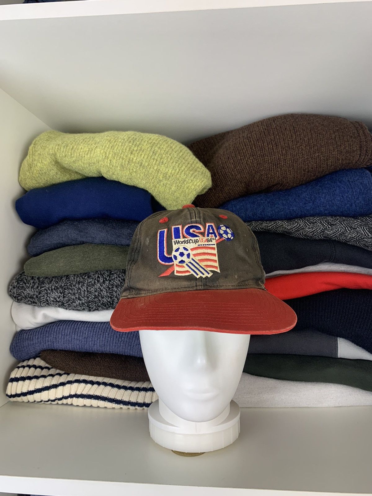 Vintage Vintage World Cup USA 94 Trashed Cap Hat Size ONE SIZE - 1 Thumbnail