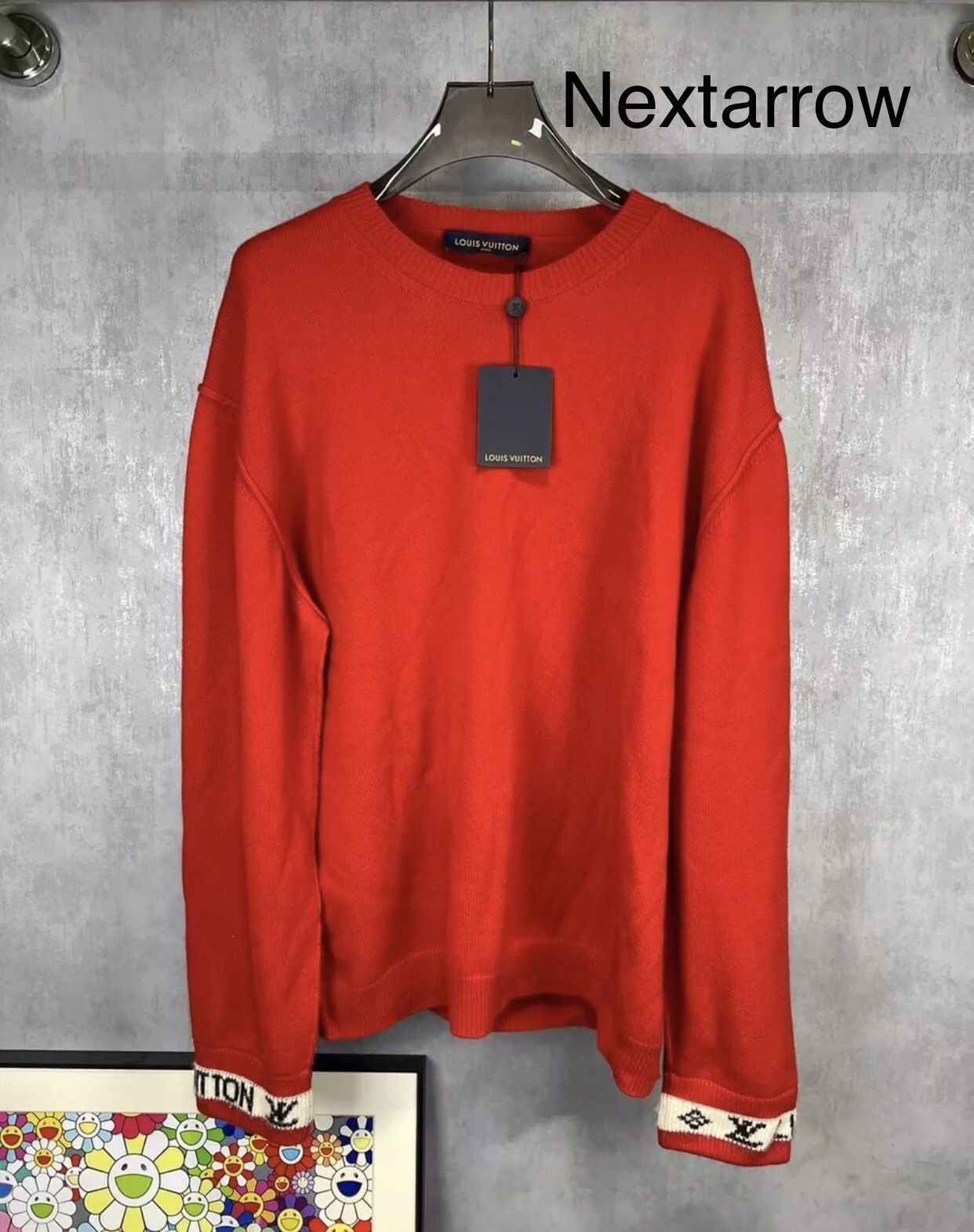 Lv Hoodie Louis Vuitton Pullover Rot LOUIS VUITTON LV Sleeve Logo