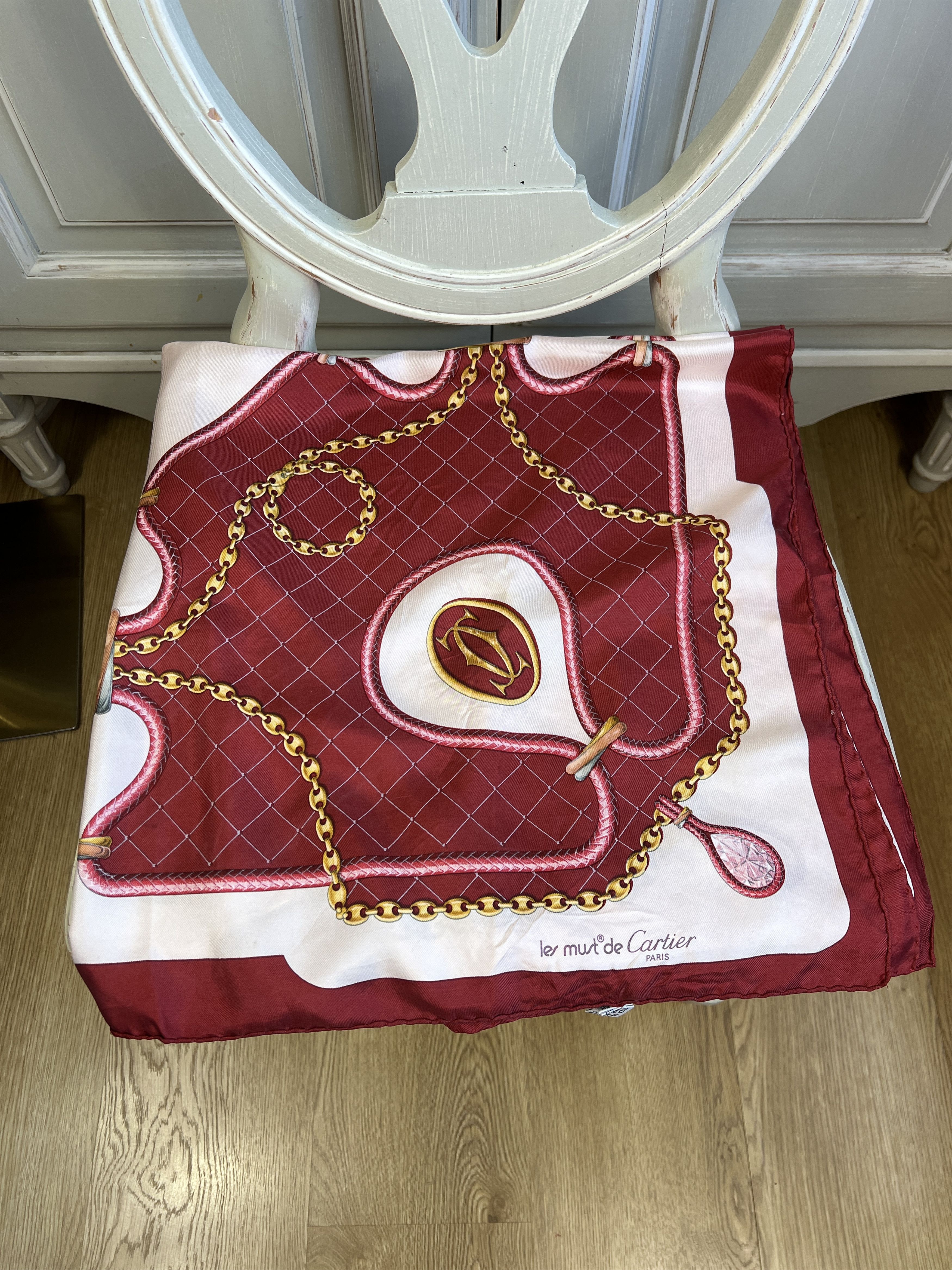 vintage Cartier scarf 100% silk les Mus De cartier 90