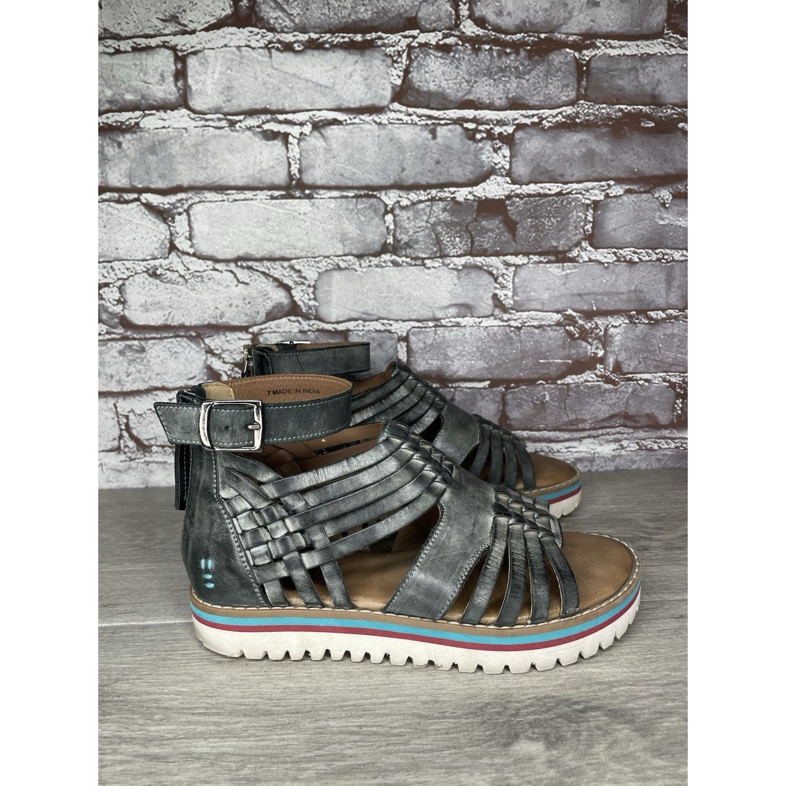 Bed Stu Roan By Bed Stu Scarletty Gladiator Hi Gray Leather Epica Sa Size US 7 / IT 37 - 19 Thumbnail
