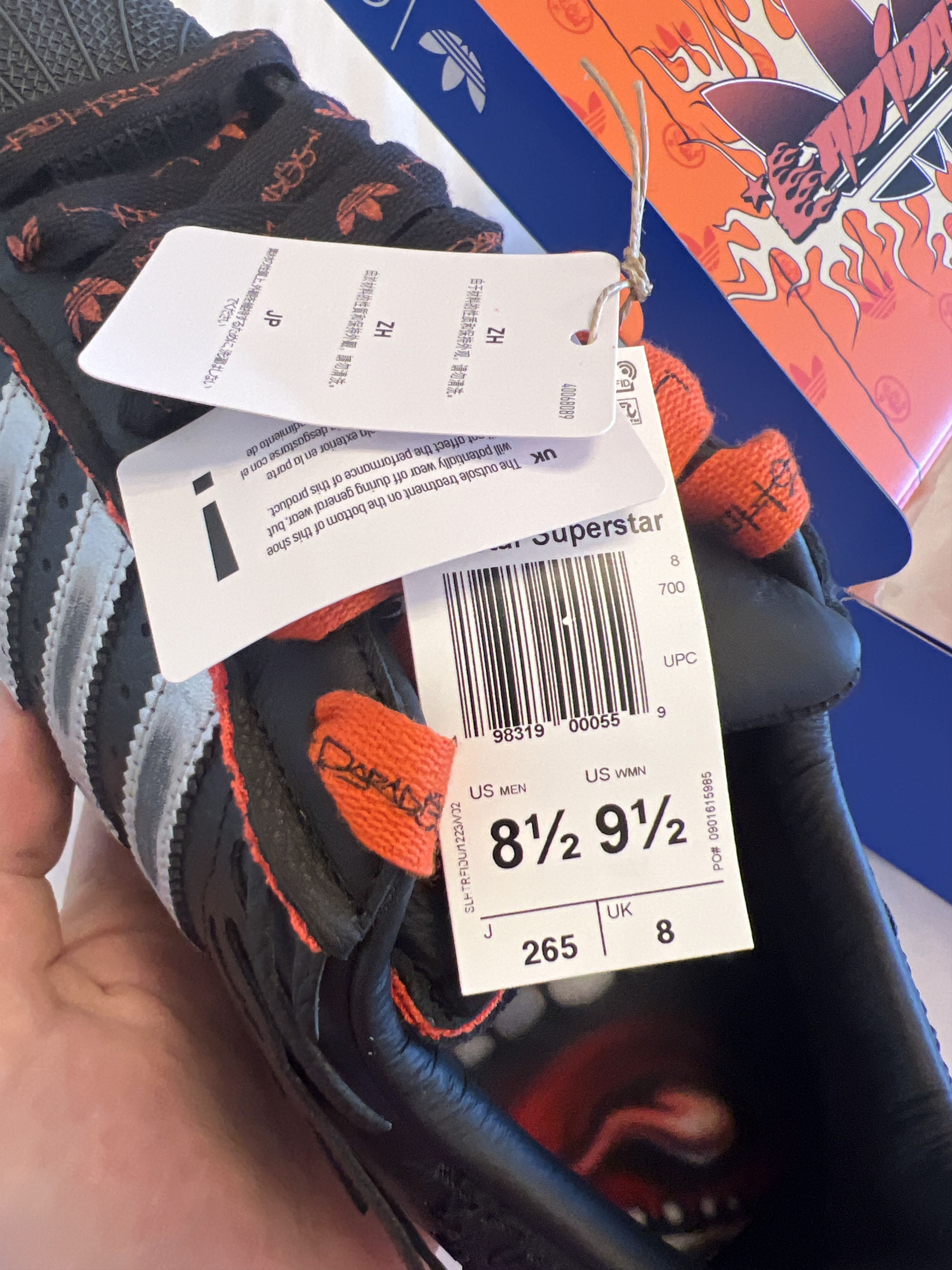 HELLSTAR Hellstar x Adidas Superstar 2 Orange Sz 8.5 Complexcon Size US 8.5 / EU 41-42 - 7 Thumbnail