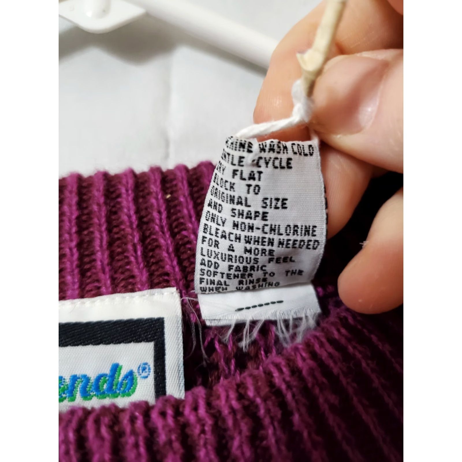 Vintage VINTAGE Weekends Sweater XL Purple Patchwork Crew Neck Women Pullover Heavyweight 80s Knit Cotton Blend Ramie Size XL / US 12-14 / IT 48-50 - 4 Thumbnail