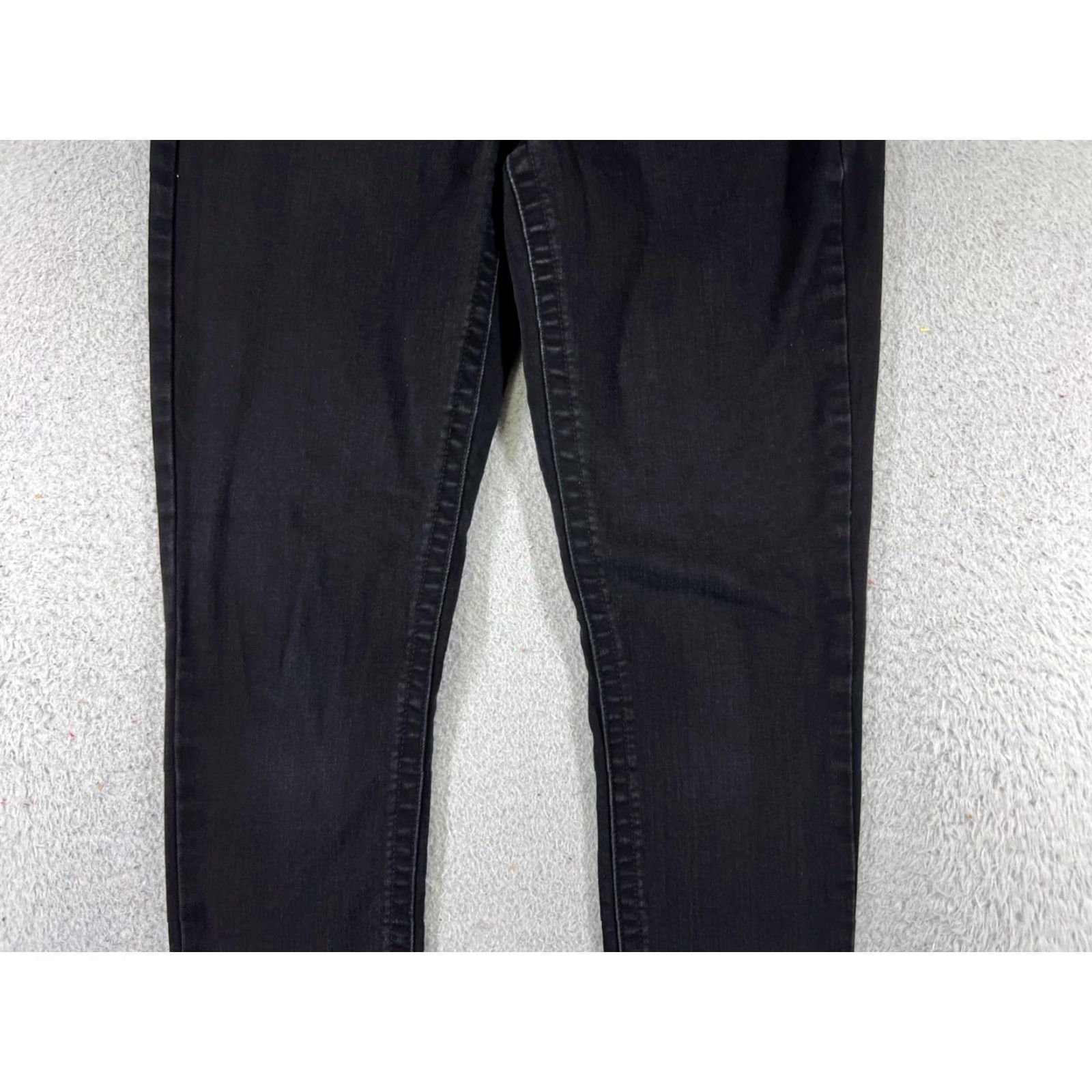 Vintage Seven7 Jeans Women's 8 Black Denim Skinny Mid Rise 29x28 Distressed Regular Fit Size 30" / US 8 / IT 44 - 3 Thumbnail