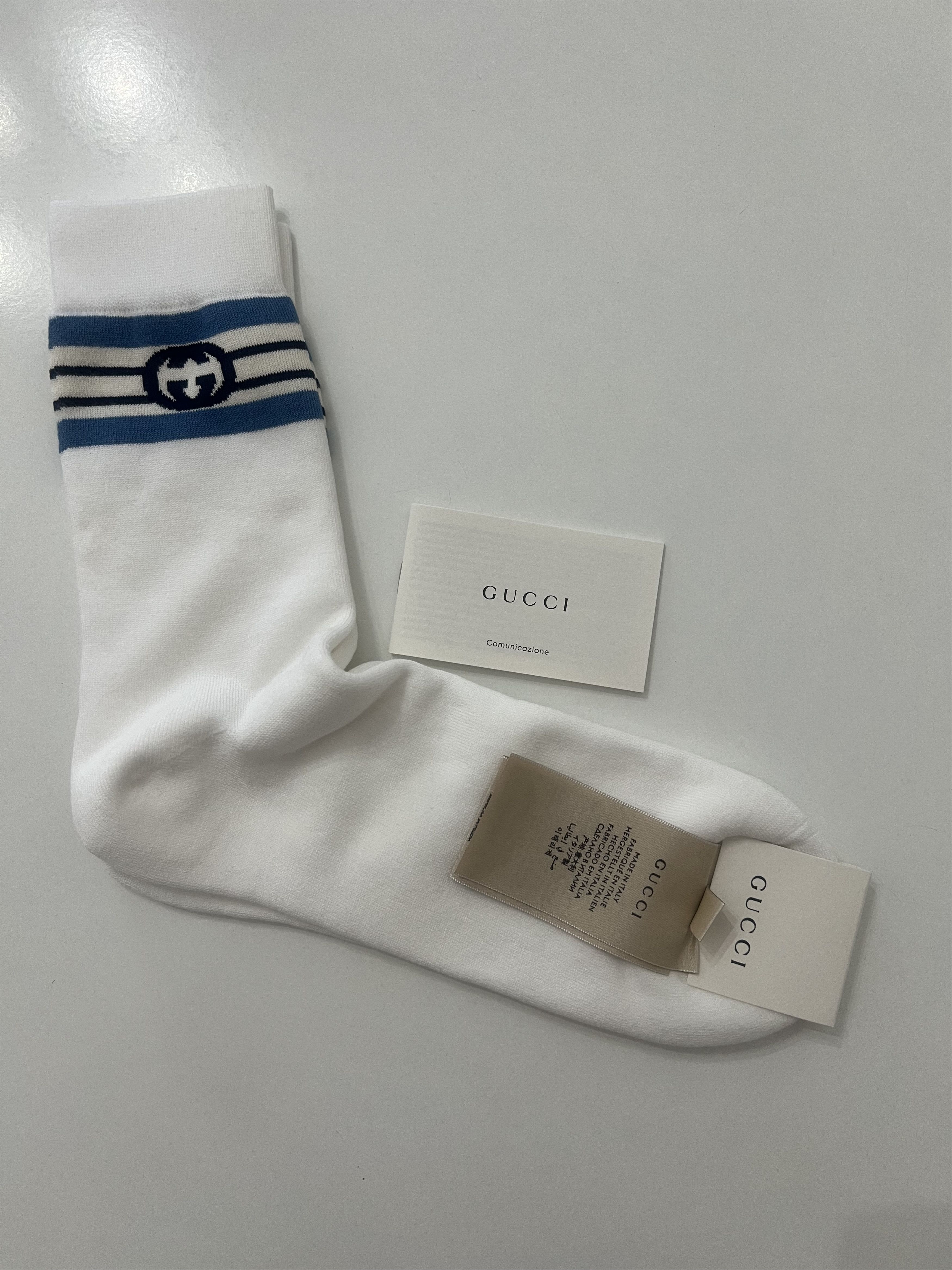 Gucci GUCCI - GG LOGO INTERLOCKING SOCKS IN STRETCH COTTON SIZE L Size ONE SIZE - 6 Thumbnail