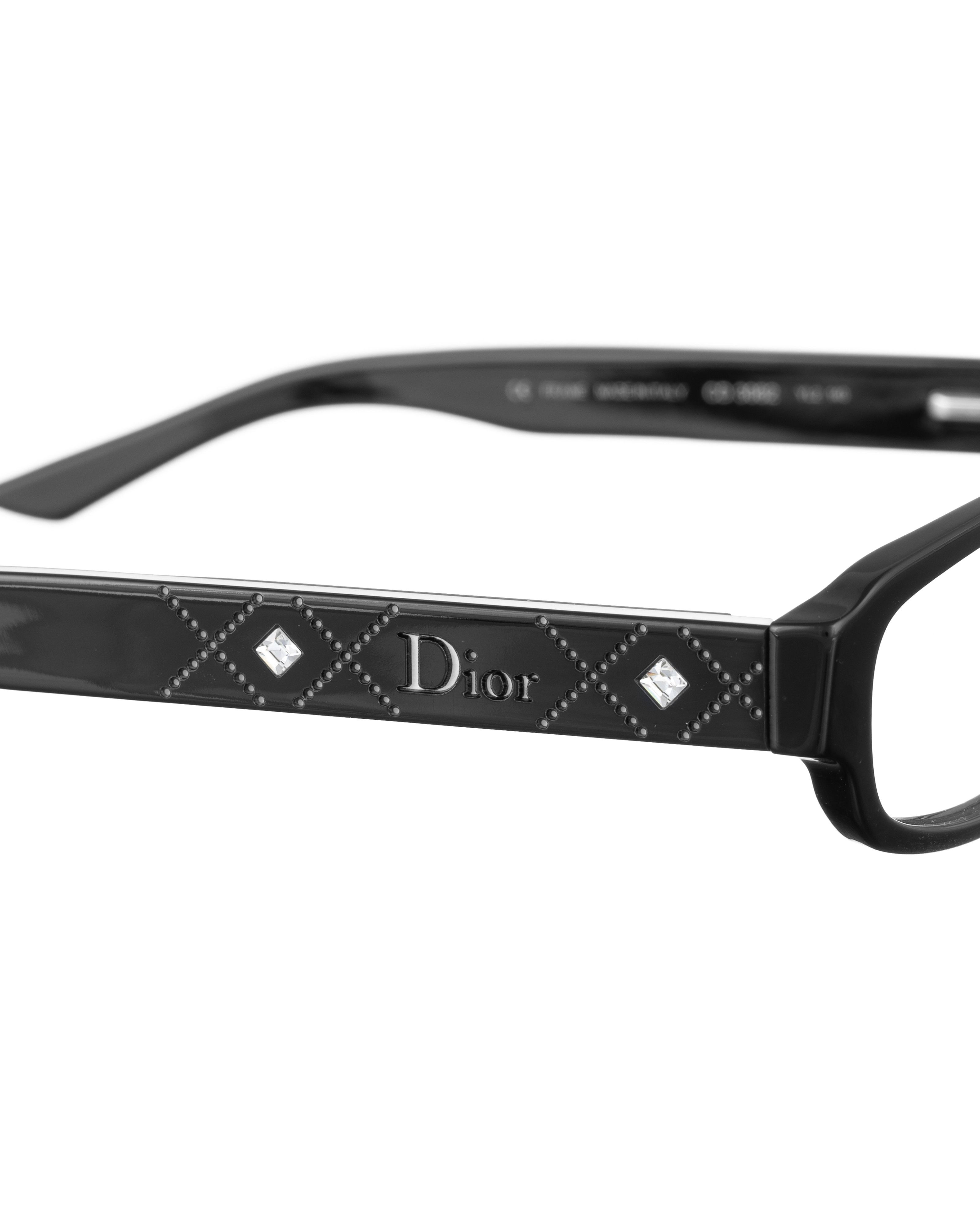 Dior × Vintage Dior 00s Black & White Glasses with White Rhinestones Size ONE SIZE - 1 Thumbnail