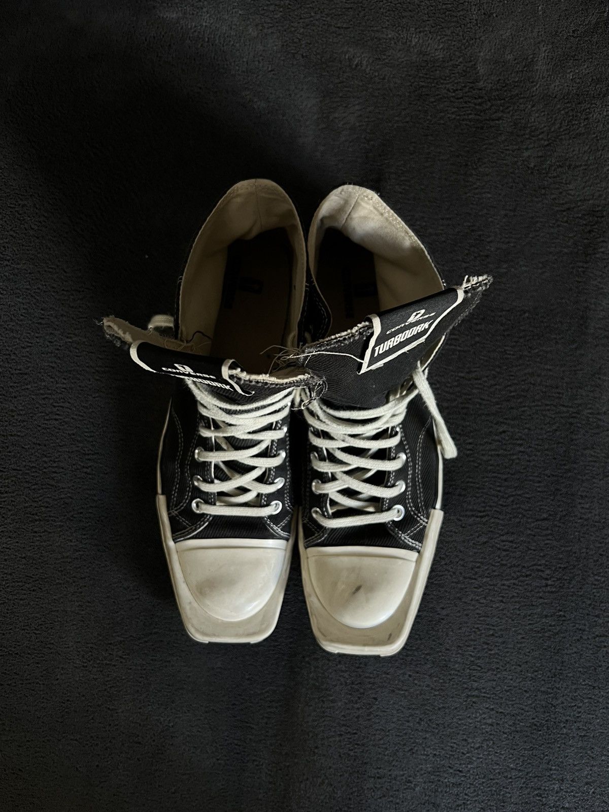 Rick Owens Drkshdw Rick Owens DRKSHDW x Converse TURBODRK Chuck 70 Hi Size US 13 / EU 46 - 2 Thumbnail