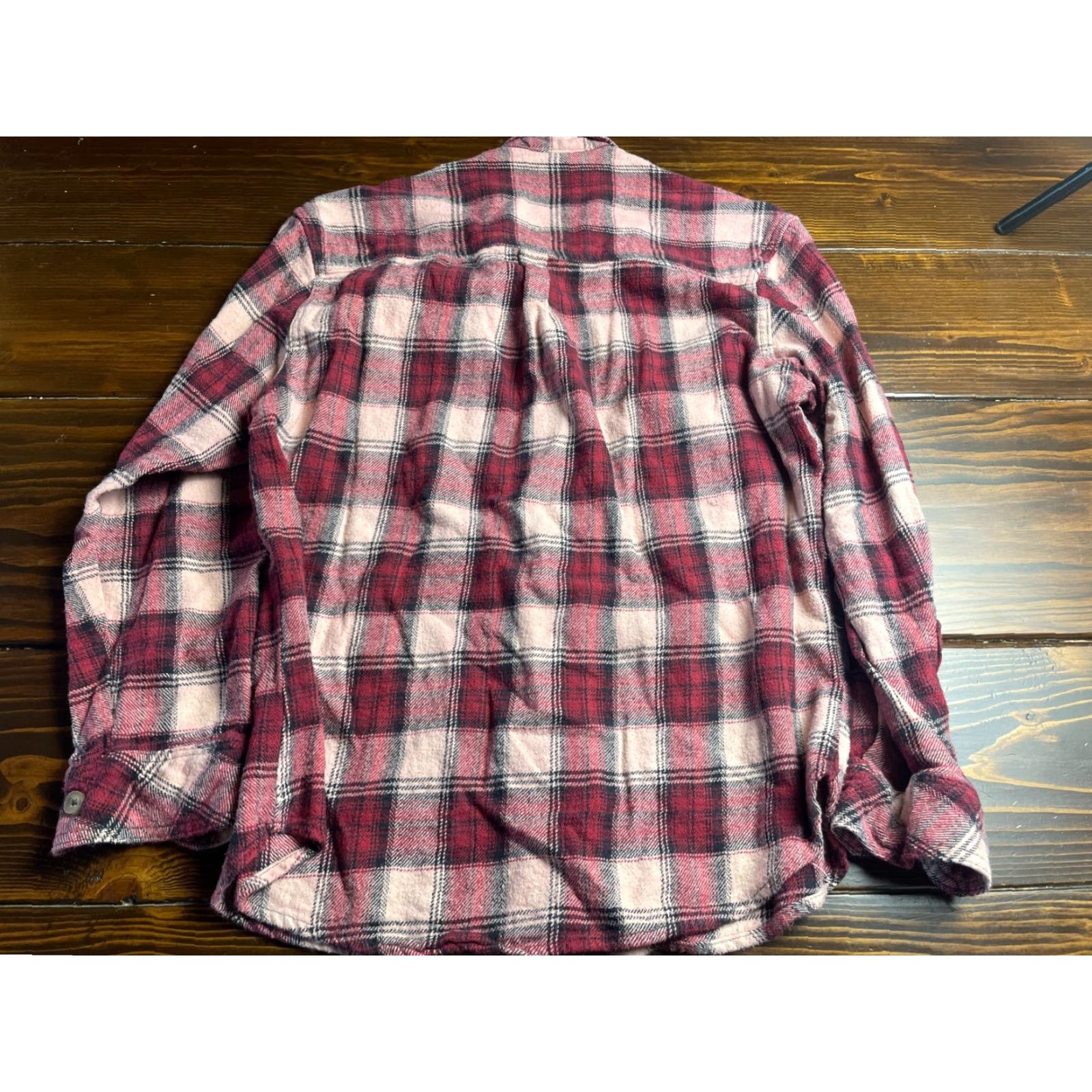 Pinko Canyon Shirt, Men's Size Large, Plaid, Button Up, Long Sleeve, Cotton Polyester, Black Pink Maroon, Heavy Worn, Regular Fit, Men Size US L / EU 52-54 / 3 - 2 Thumbnail