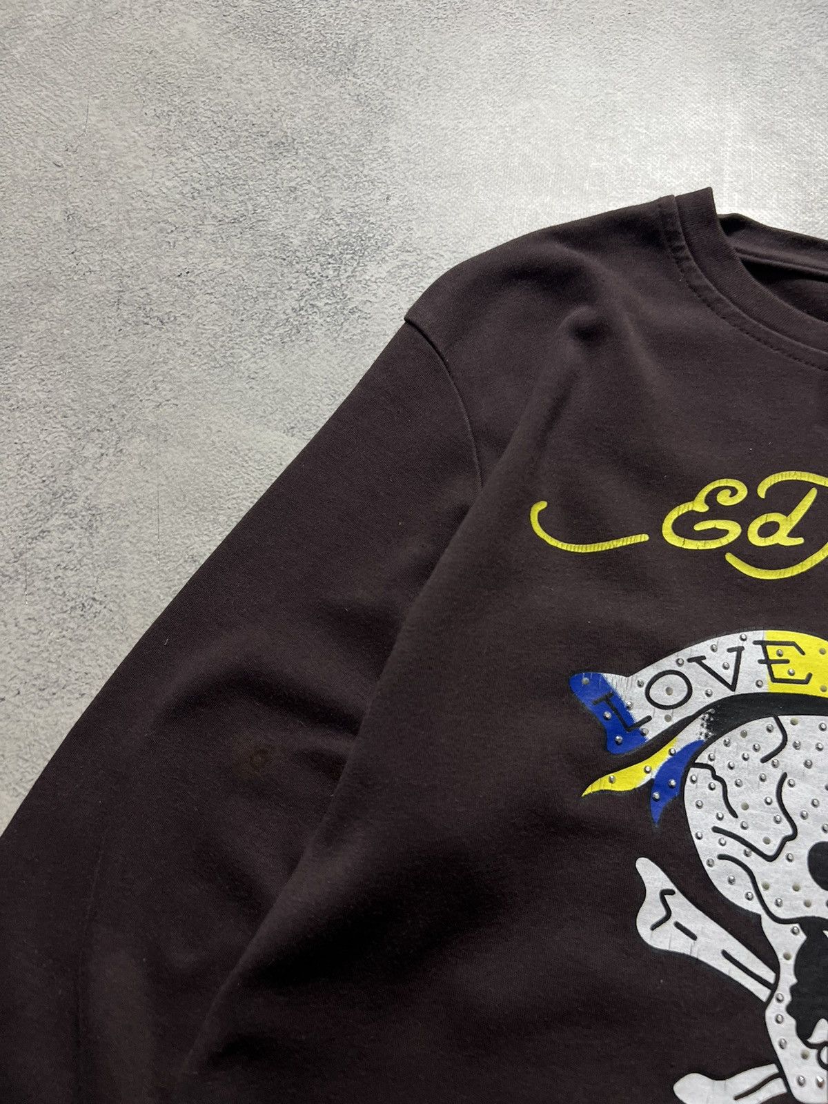 Ed Hardy Vintage Y2k Brown Skull ☠️ Ed Hardy Big Logo Long Sleeve 00’s Size L / US 10 / IT 46 - 5 Thumbnail