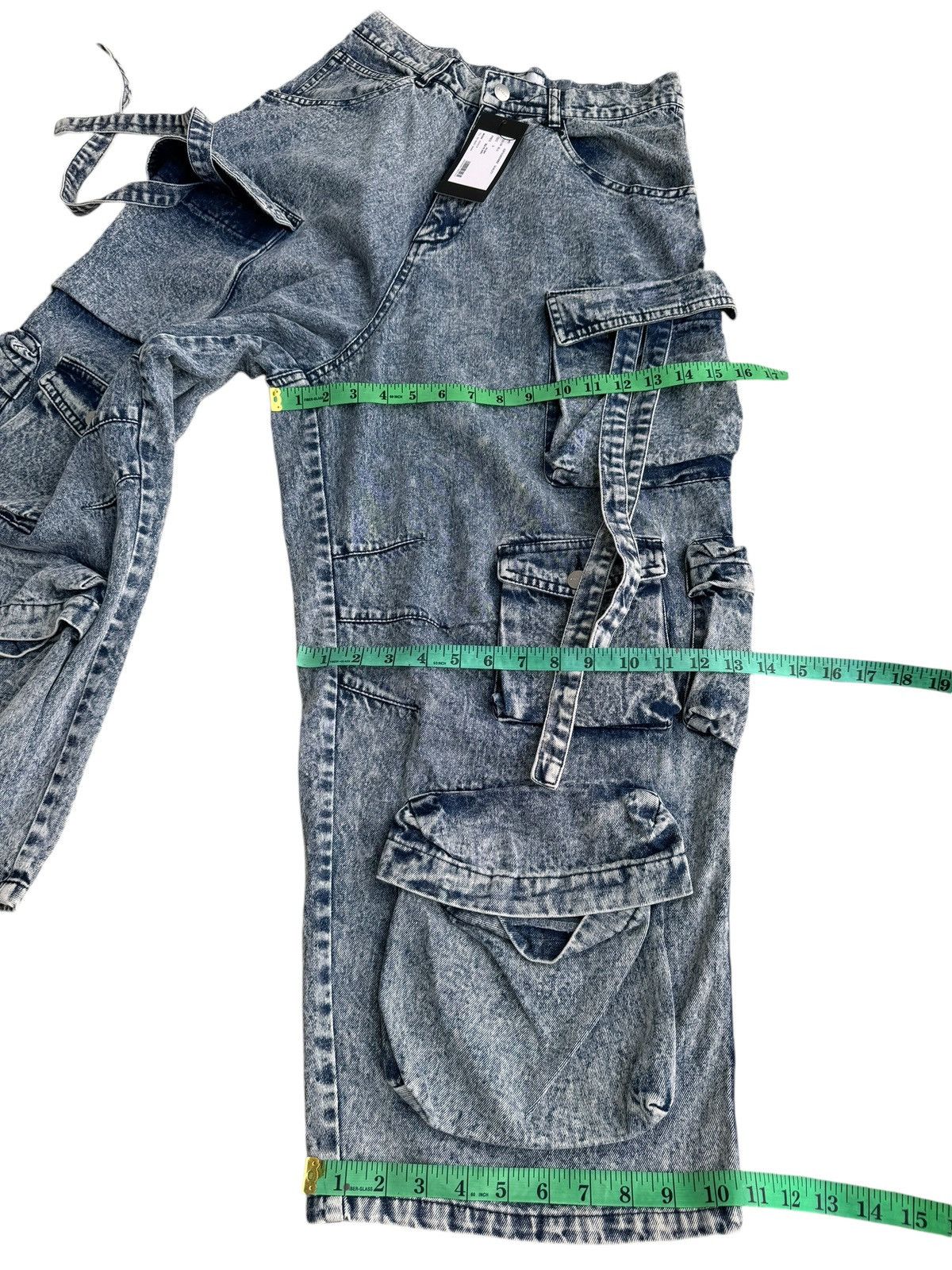 JNCO × Japanese Brand Streetwear Adrer Asid Wash baggy Multiple Pocket Jeans Size US 29 - 16 Thumbnail