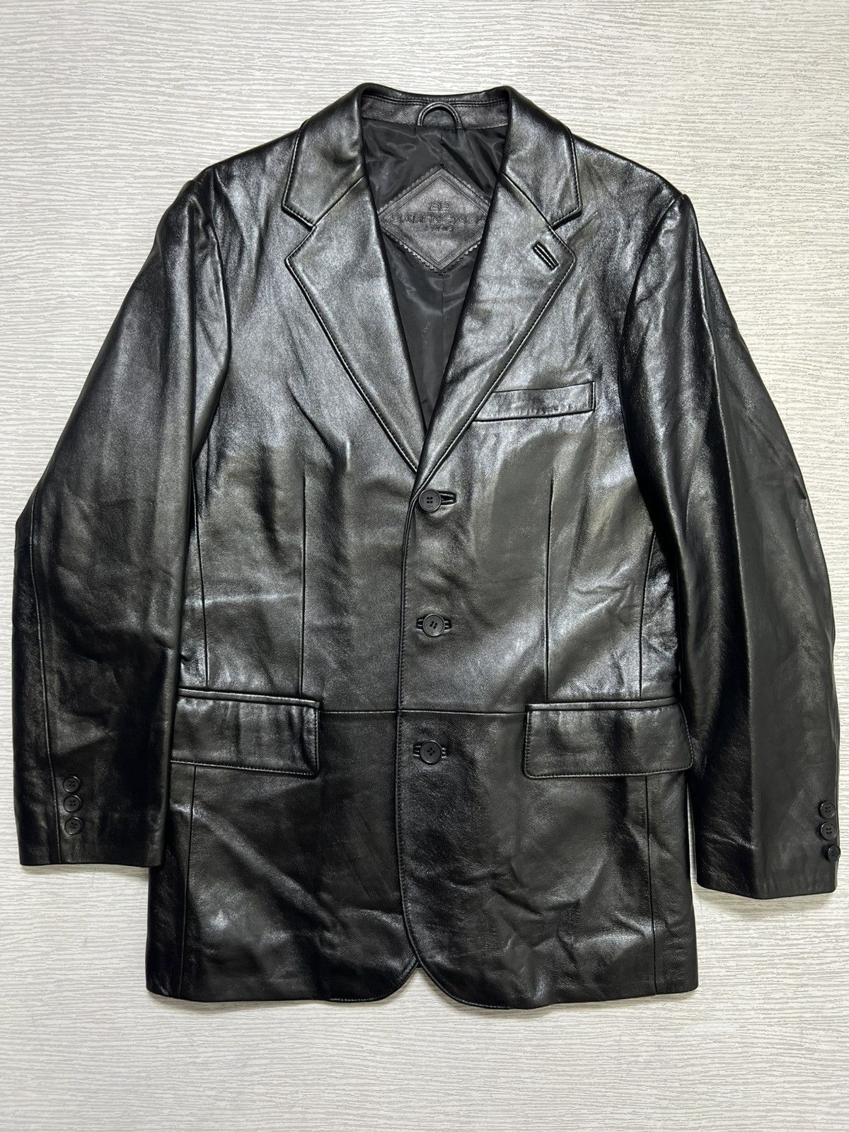 Balenciaga Balenciaga - Vintage - 1997 - Leather Blazer Size US L / EU 52-54 / 3 - 1 Thumbnail