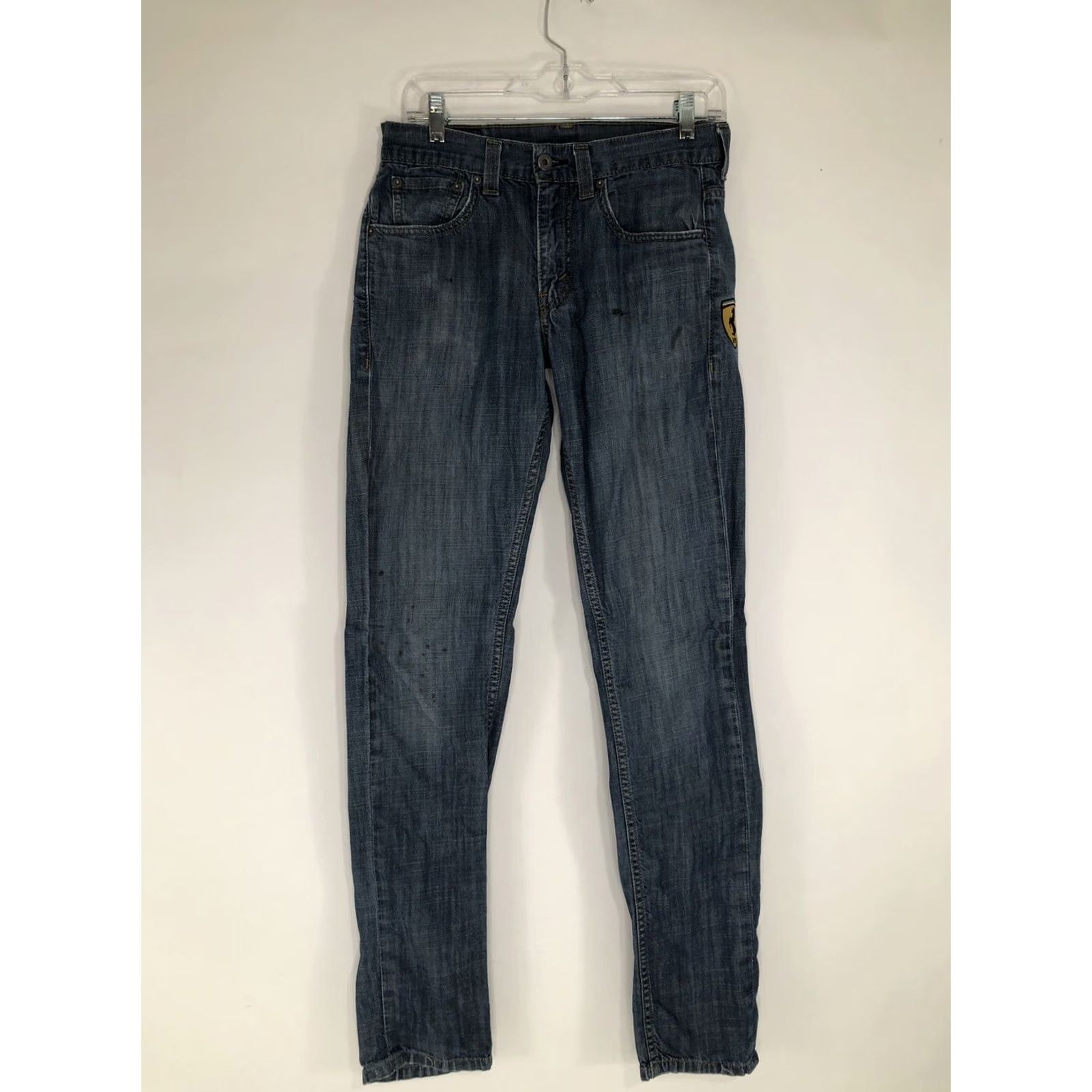 Levi's FERRARI SCUDERIA Levi's 511 Jeans Skinny Distressed 29x33 Mens Blue Jeans Size US 29 - 3 Thumbnail