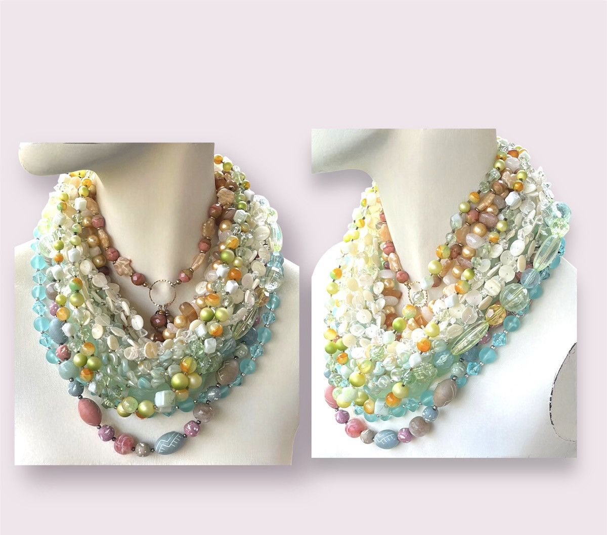 Vintage Necklaces Multi Colour Bead Nested Jewelry Lot, Women's