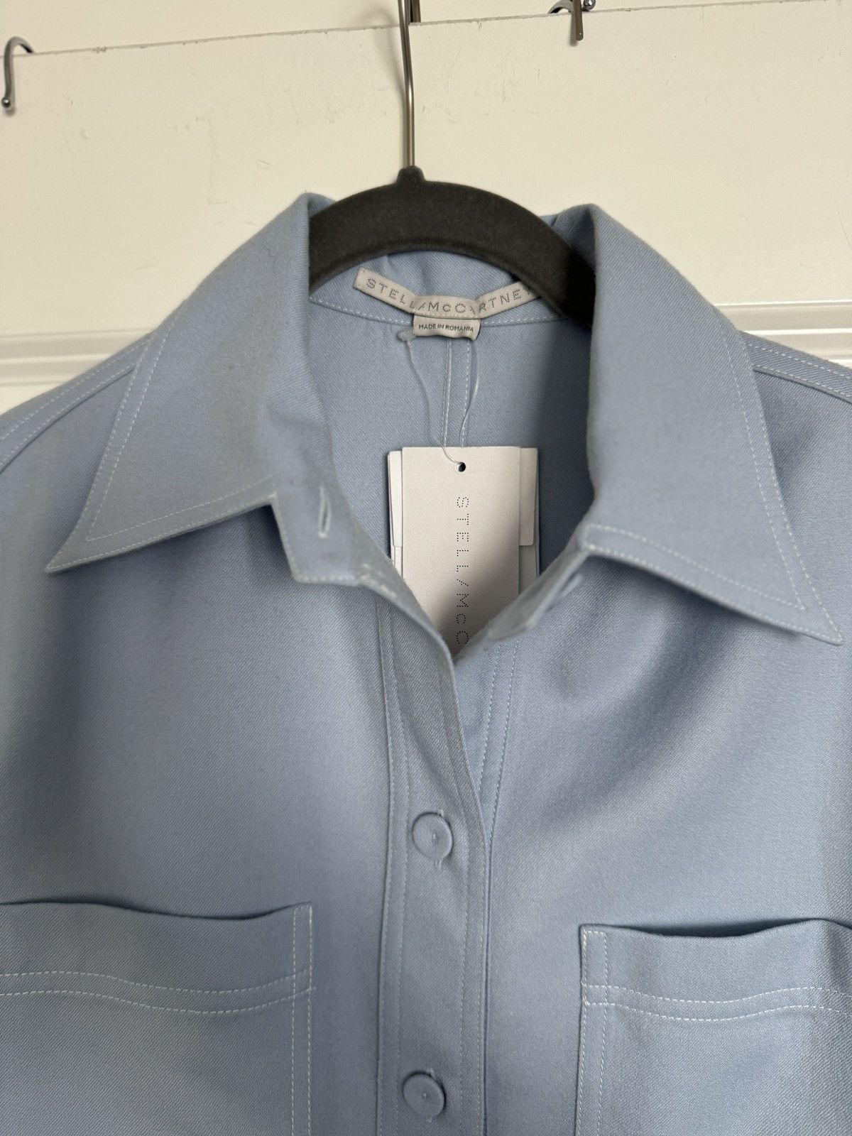 Stella McCartney STELLA MCCARTNEY Pointed Collar Flannel Shirt IT 38 NWT Size XS / US 0-2 / IT 36-38 - 12 Thumbnail