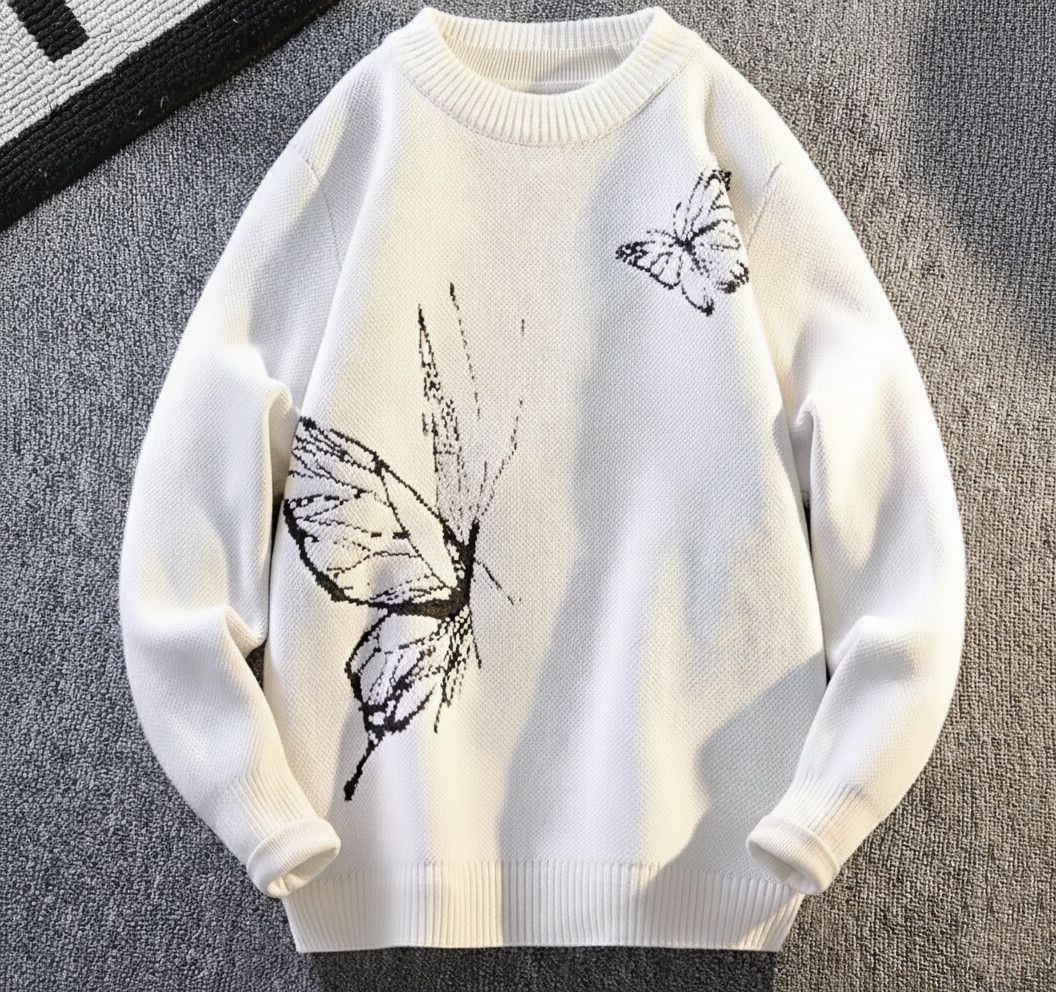Other Streetwear Retro Y2K Butterfly Graffiti Jacquard Knitwear Size US XL / EU 56 / 4 - 1 Thumbnail