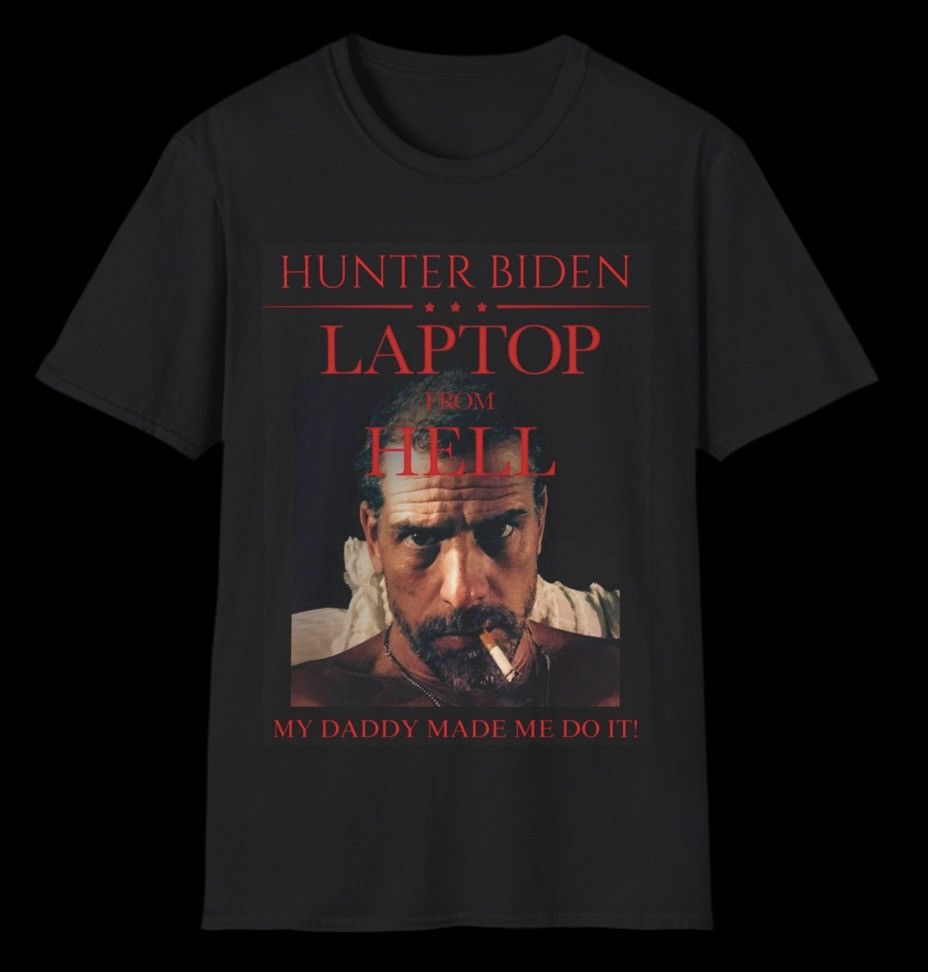 Donald Trump Hunter Biden “Laptop From Hell” MAGA Trump T-Shirt Size US L / EU 52-54 / 3 - 3 Thumbnail
