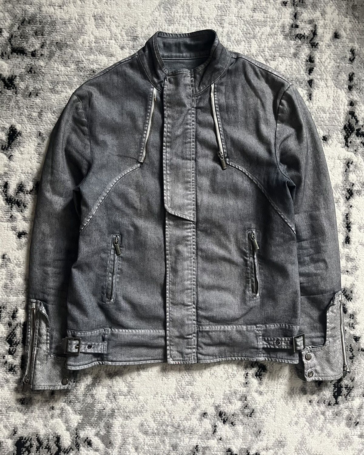 image of Jean Paul Gaultier Brut Archive Zip Jacket in Grey, Men's (Size Medium)