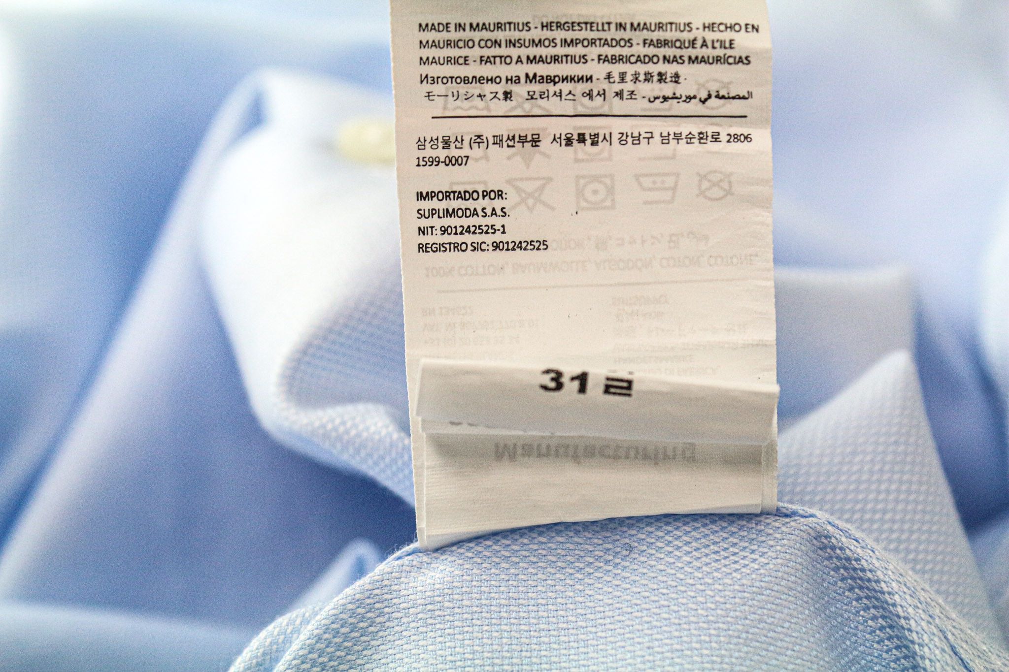 Suitsupply 39L/15 1/2L Slim Blue Cotton Cutaway Twill Shirt 78969 Size 40L - 7 Thumbnail